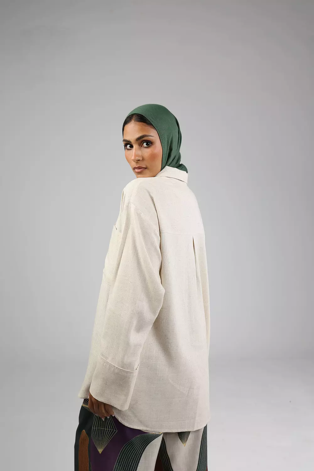 Nude Plain Linen Shirt 7