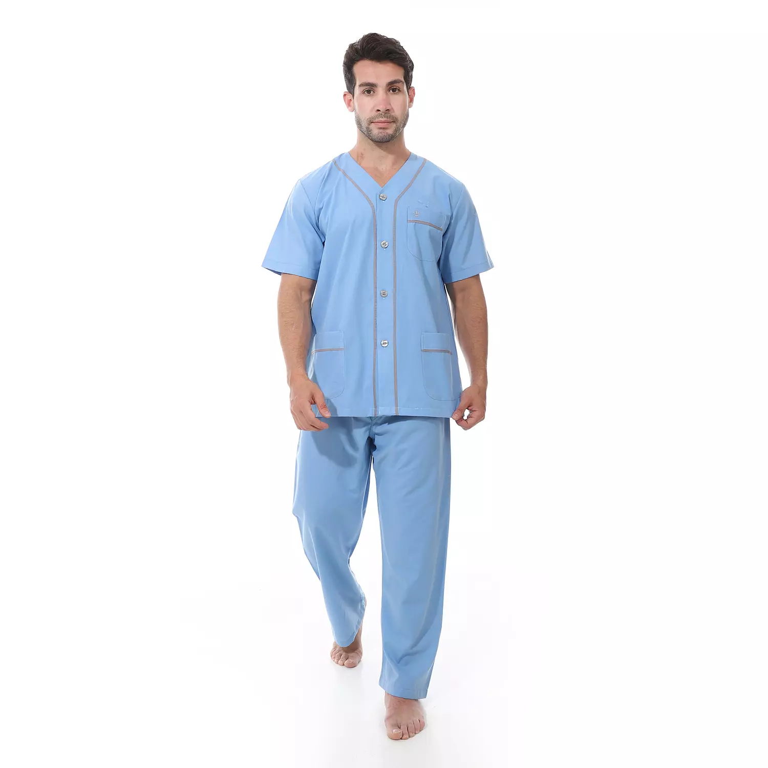 بيجاما رجالي كلاسيك- 2305-لبني  image