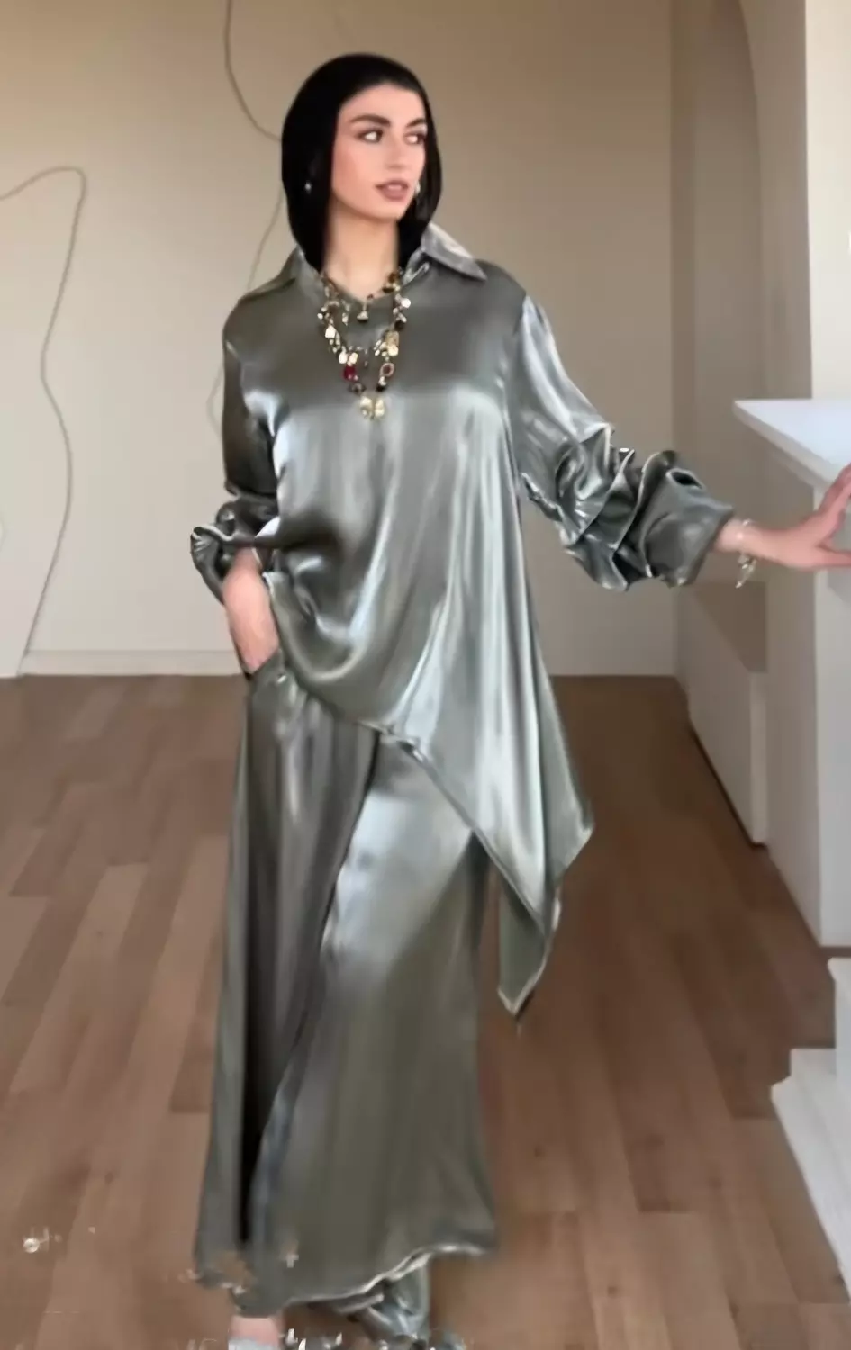 Metallic suit..  image