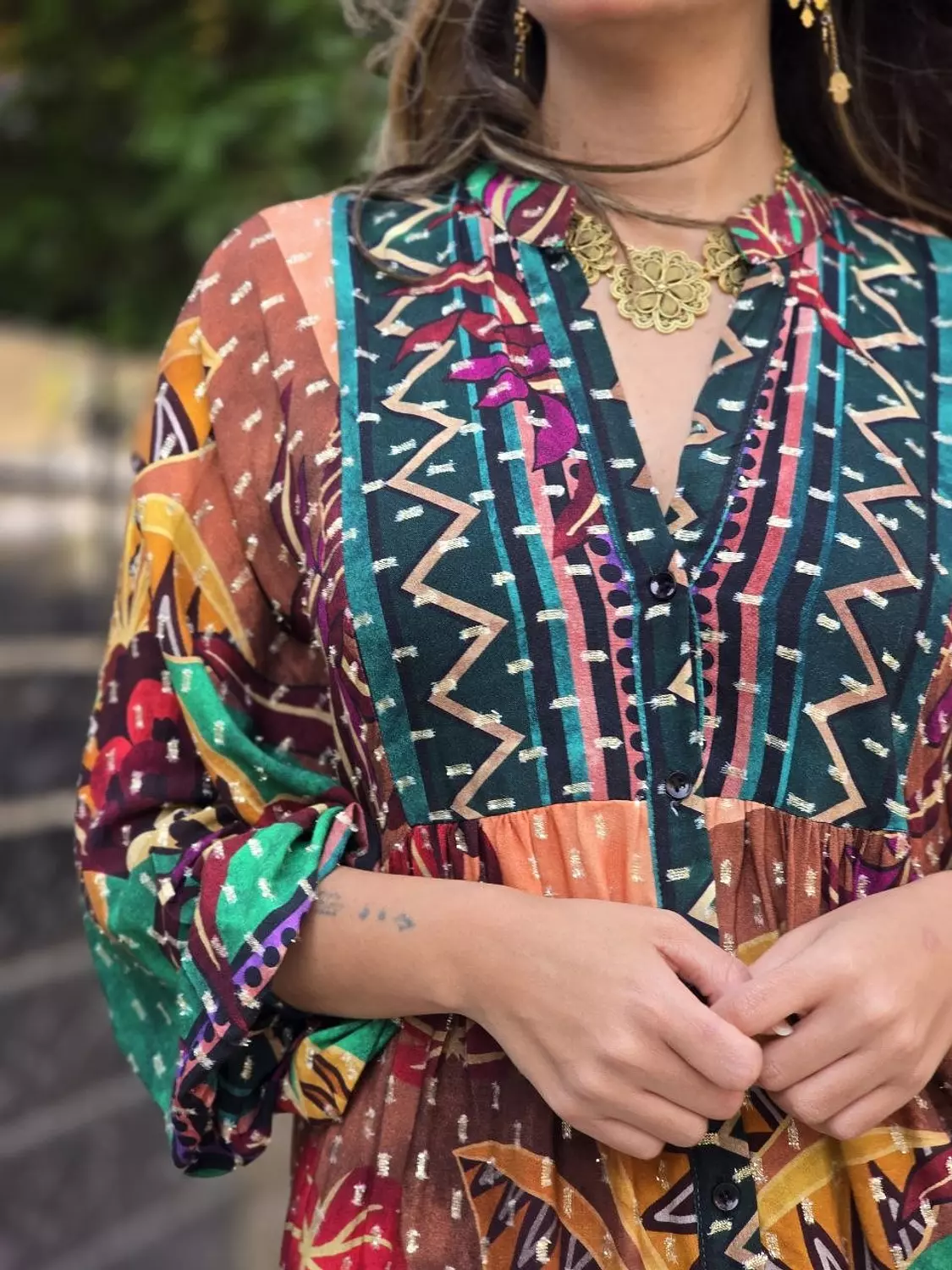 Green boho dress 4