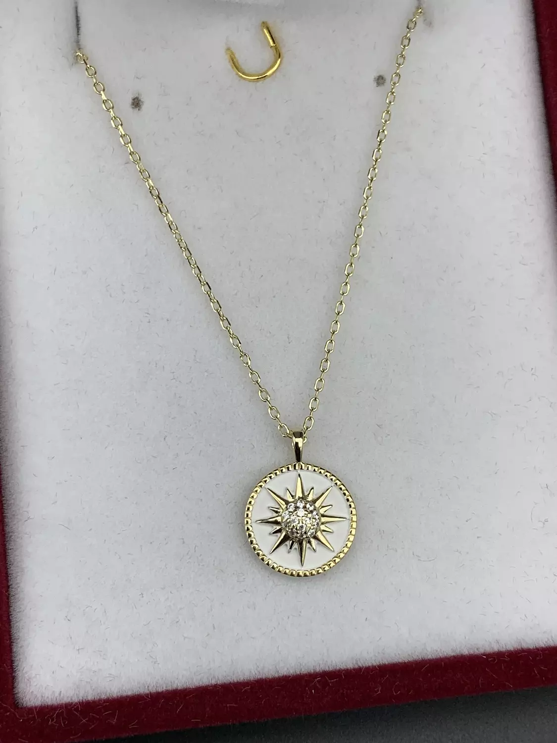 Sun gold necklace hover image
