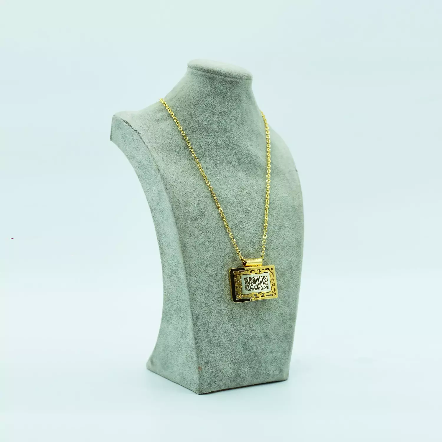 Two-layer copper sculpture, curved, gold, silver and platinum plated - 60 cm - Islamic 5