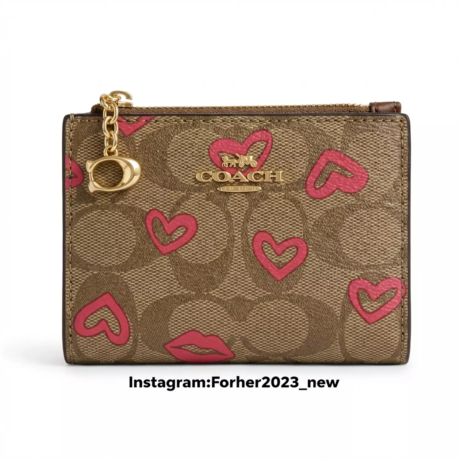 Coach bifold wallet with heart pattern  image