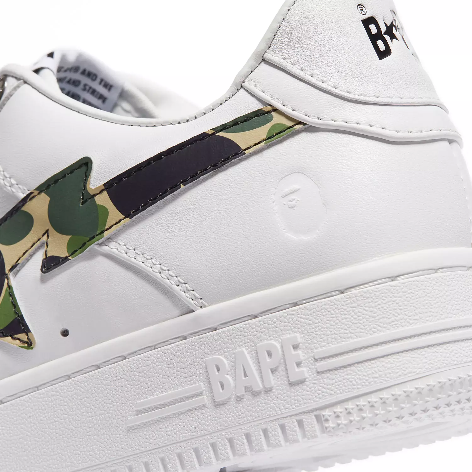 A Bathing Ape Bape Sta Low 'White ABC Camo Green' sneaker, 5