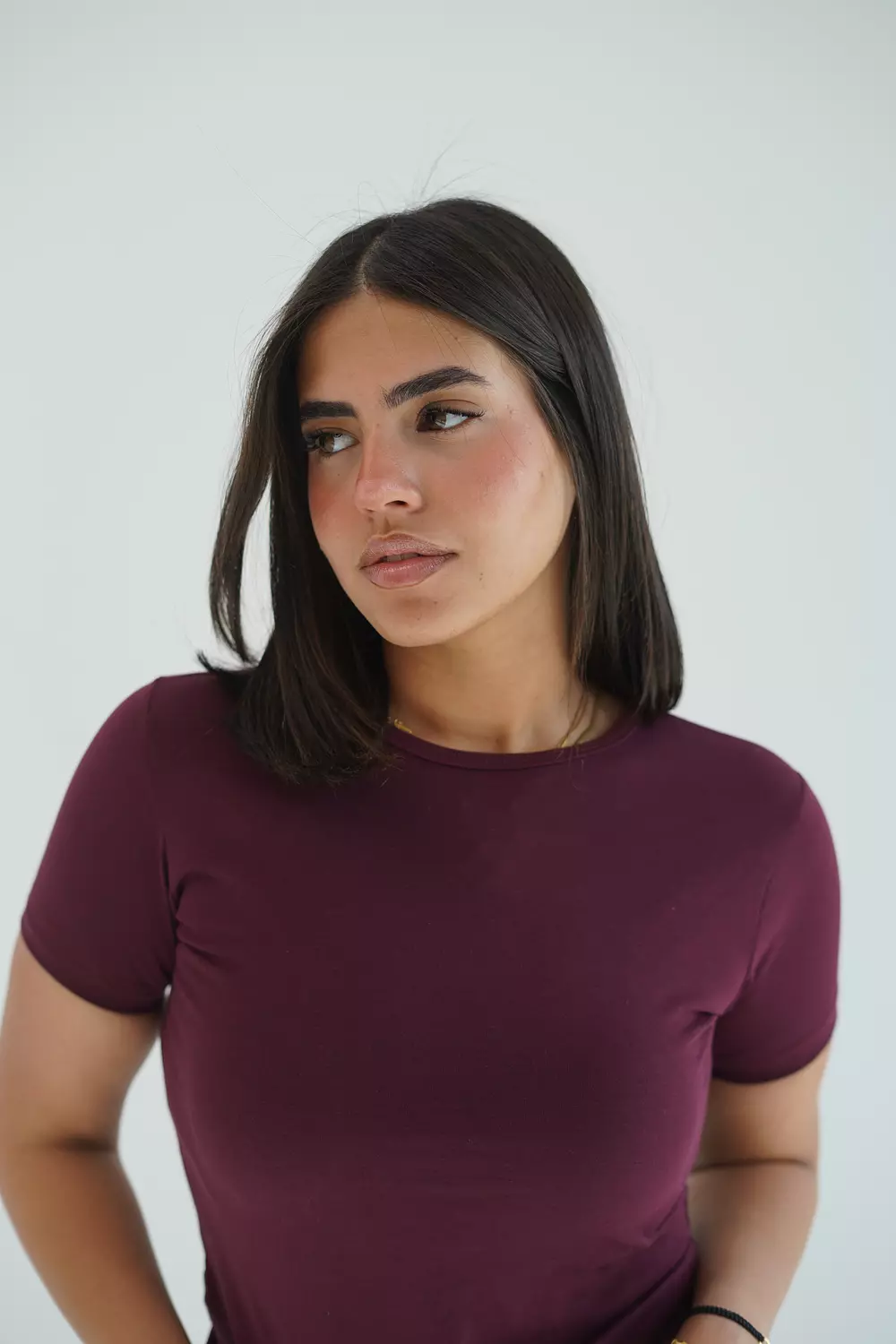 Burgundy top with half sleeve-2nd-img
