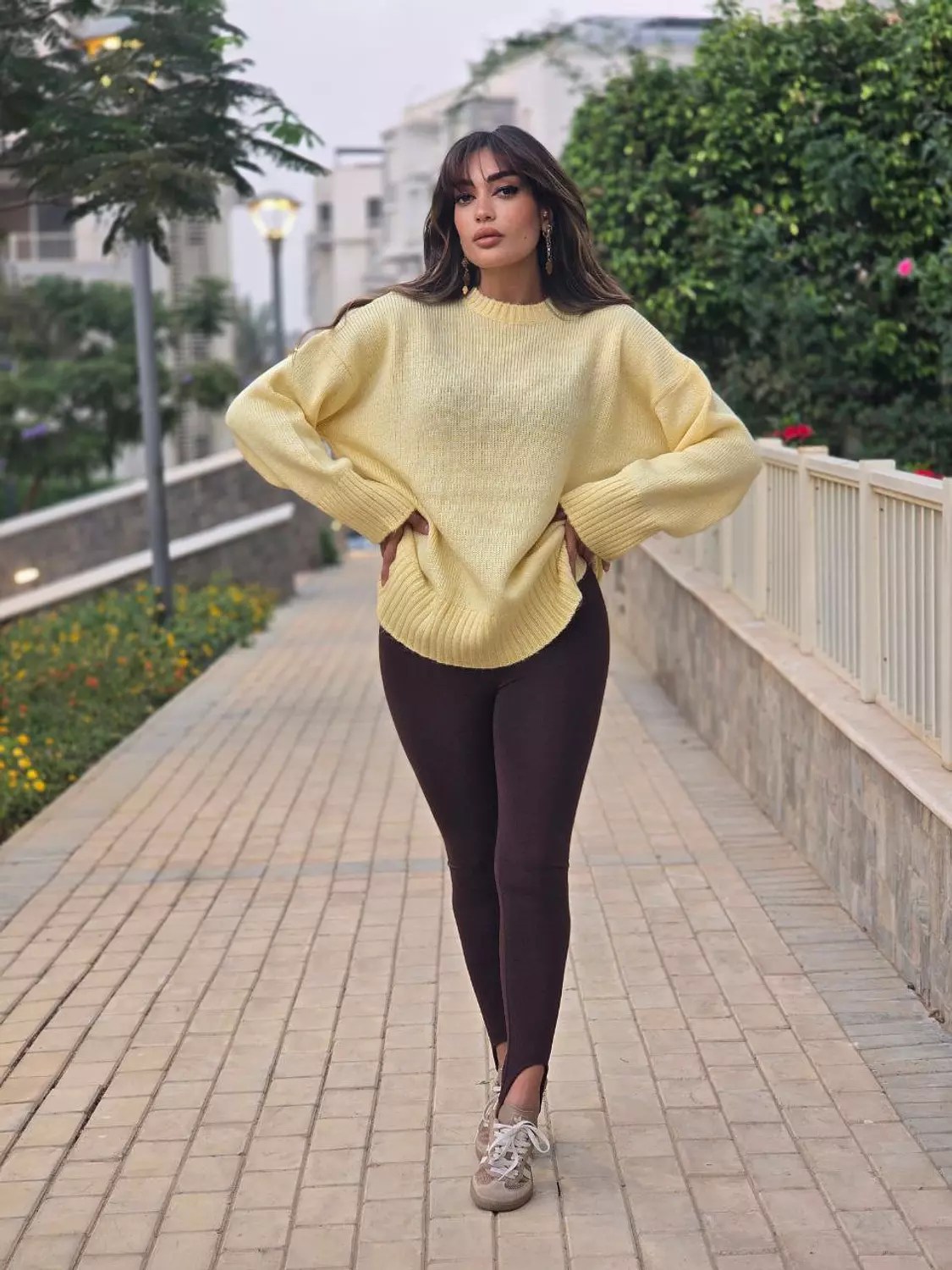 Yellow Oversize Basic Pullover  image