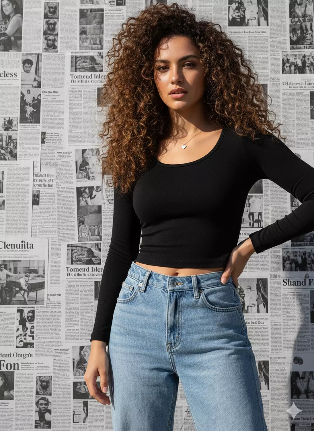 Black Cotton Basic Top image