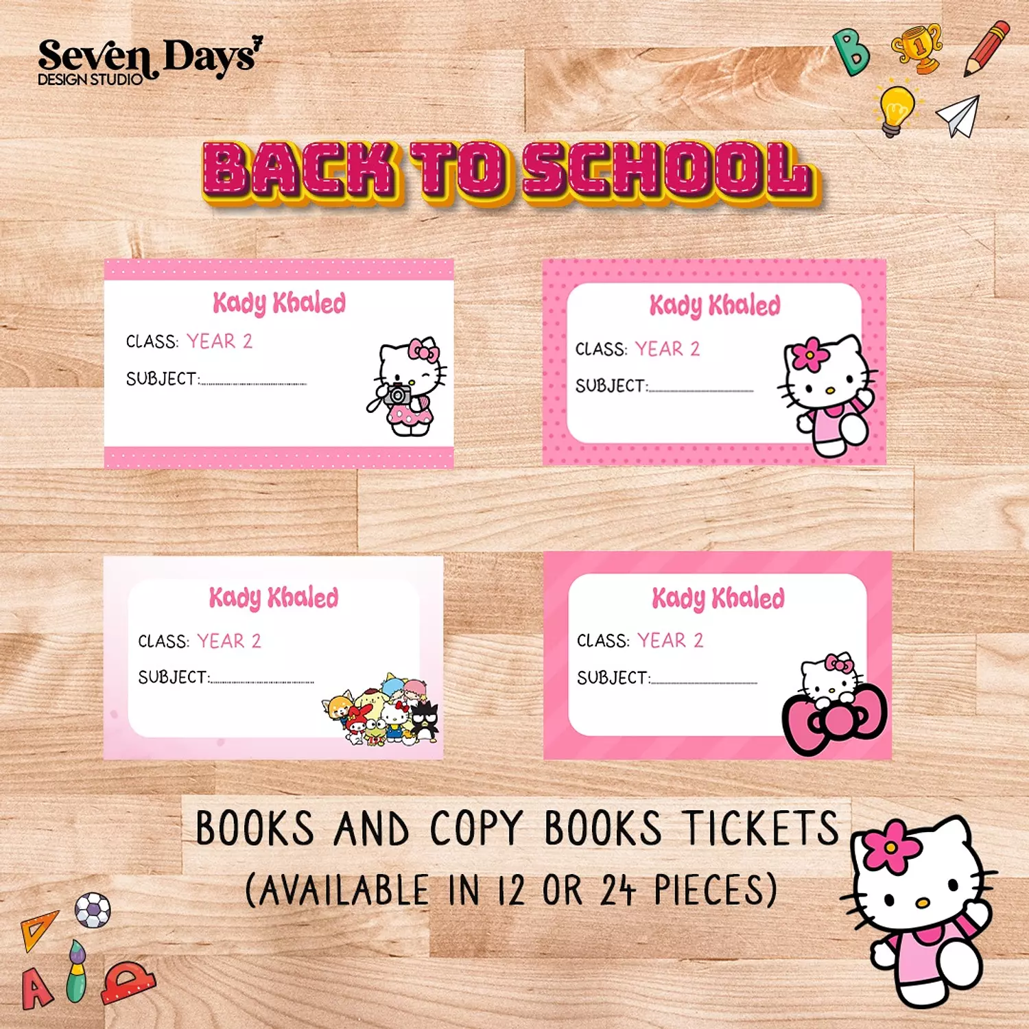 Hello Kitty School Labels 1