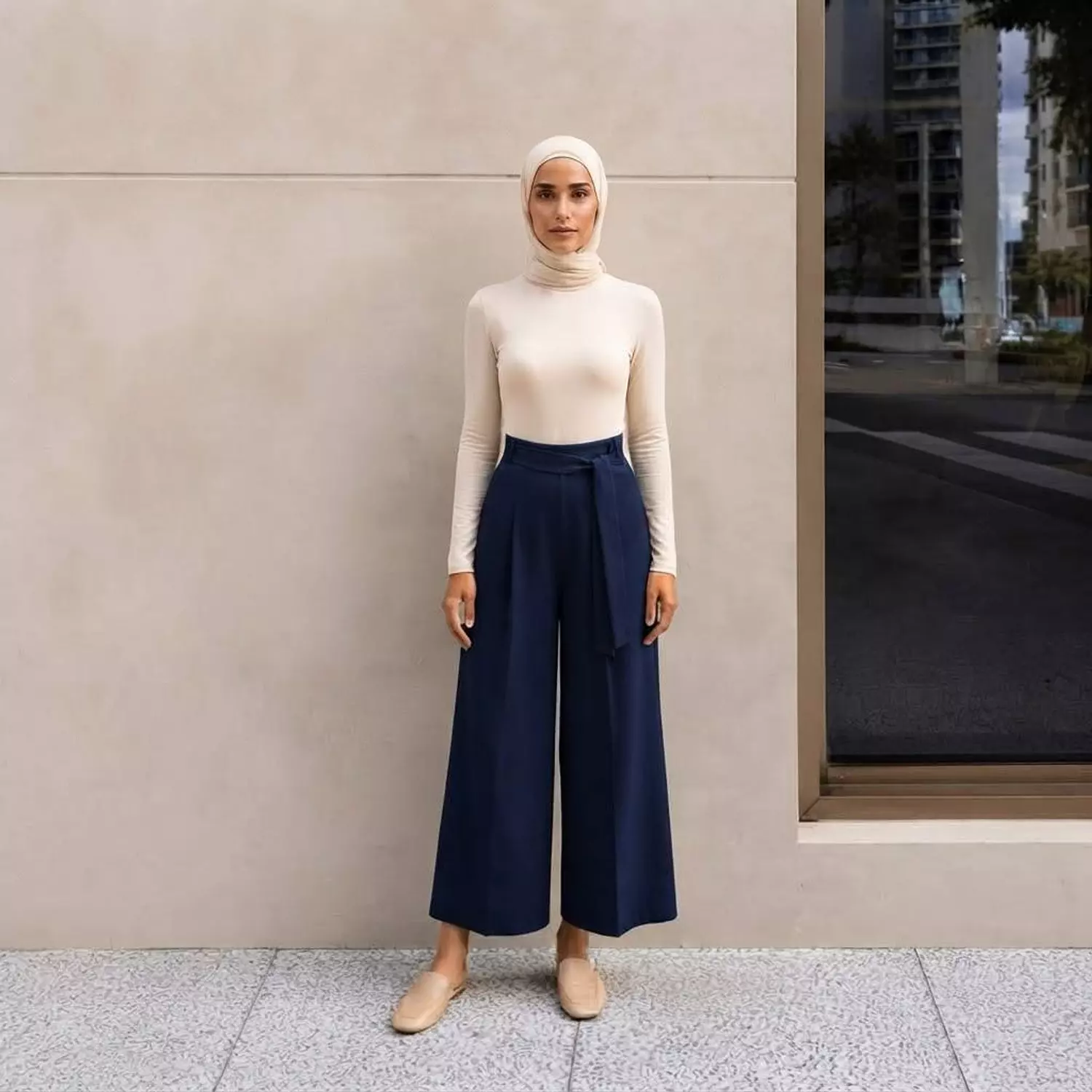 Belted Wide-Leg Culottes 1