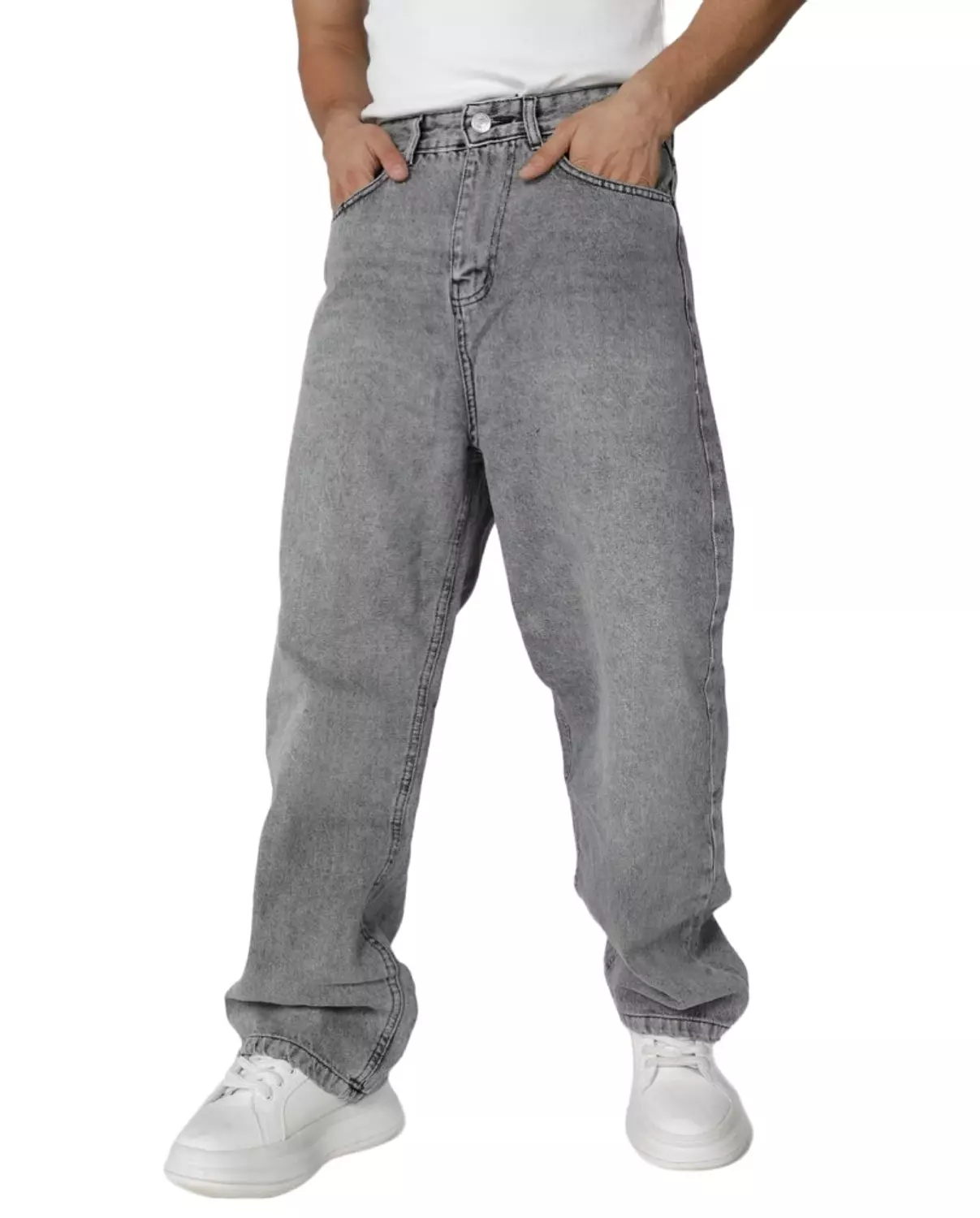Relaxed Fit Washed Jeans image