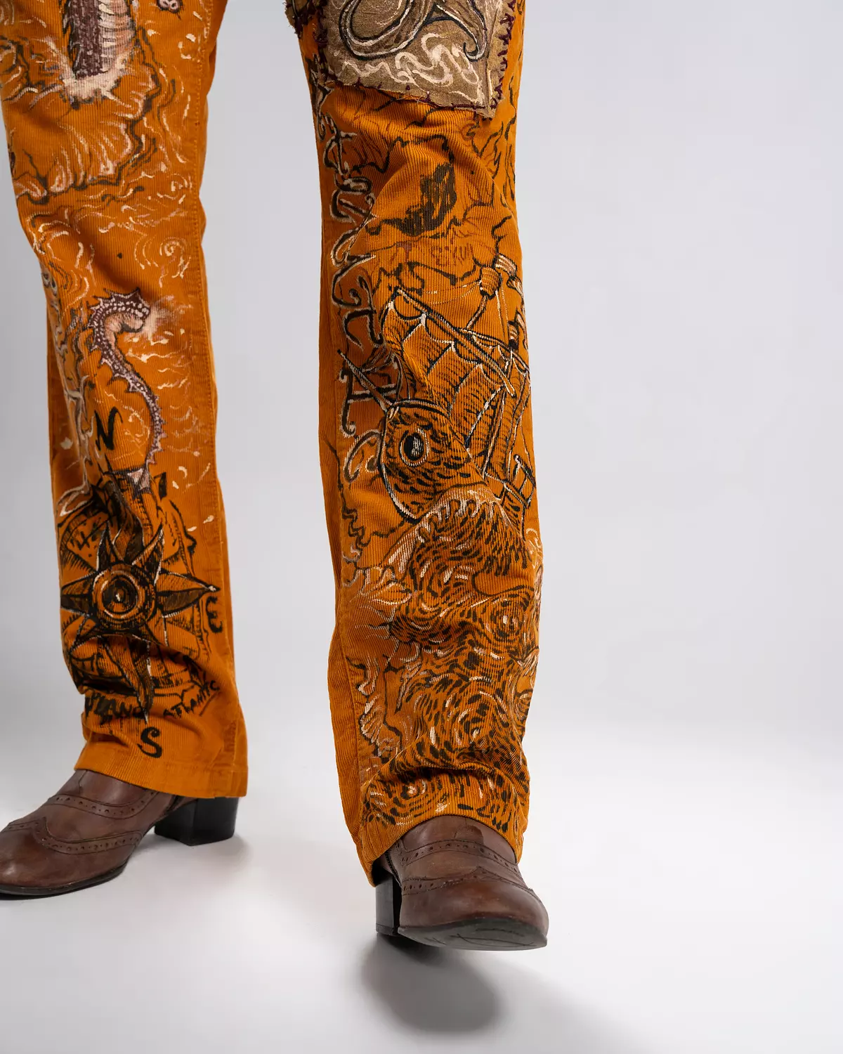 Lost at sea” hand-painted unisex pants “ 2