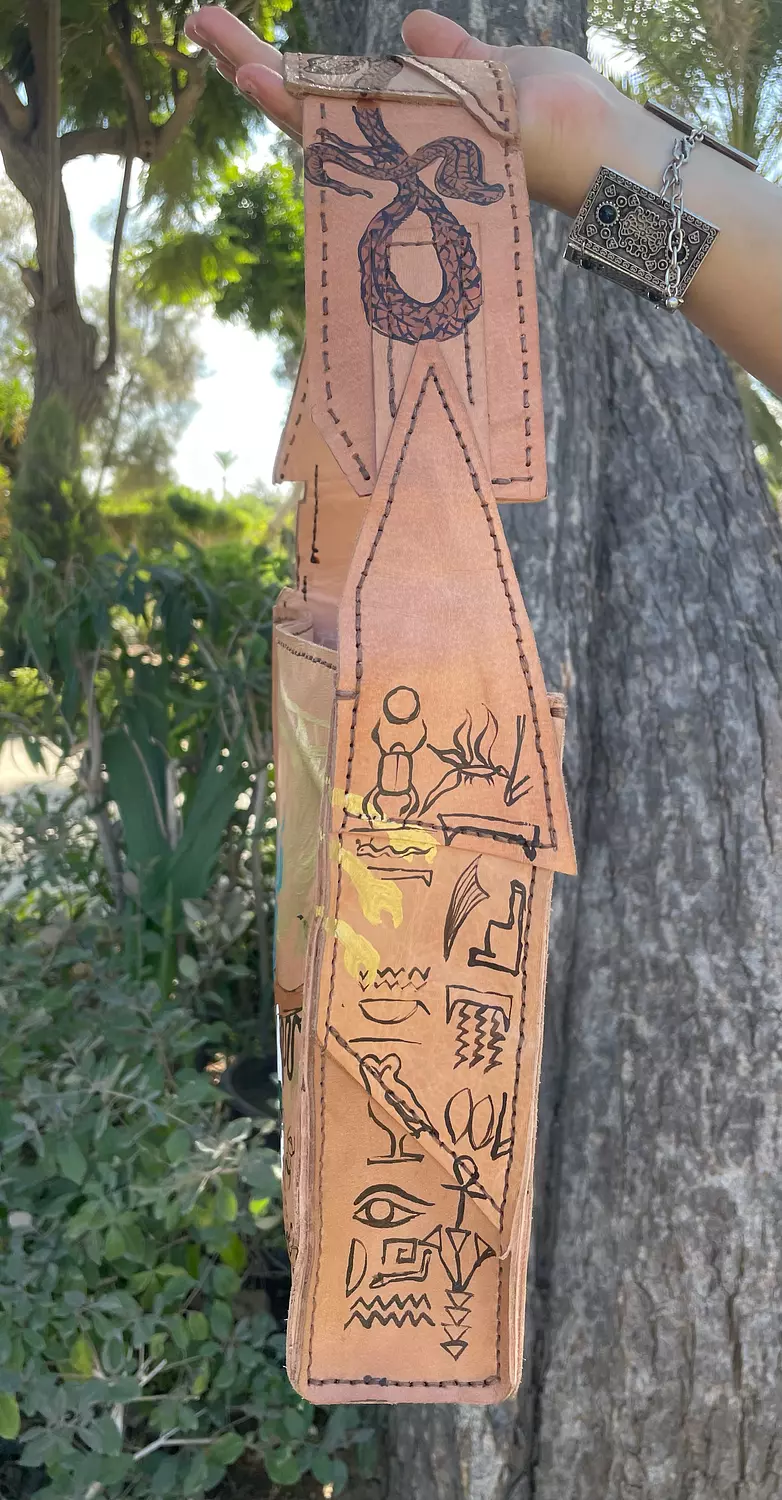 Kemet map real leather hand-made shoulder bag  4