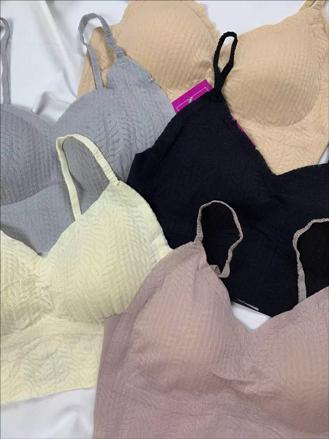 Padded laser cut top bra 5