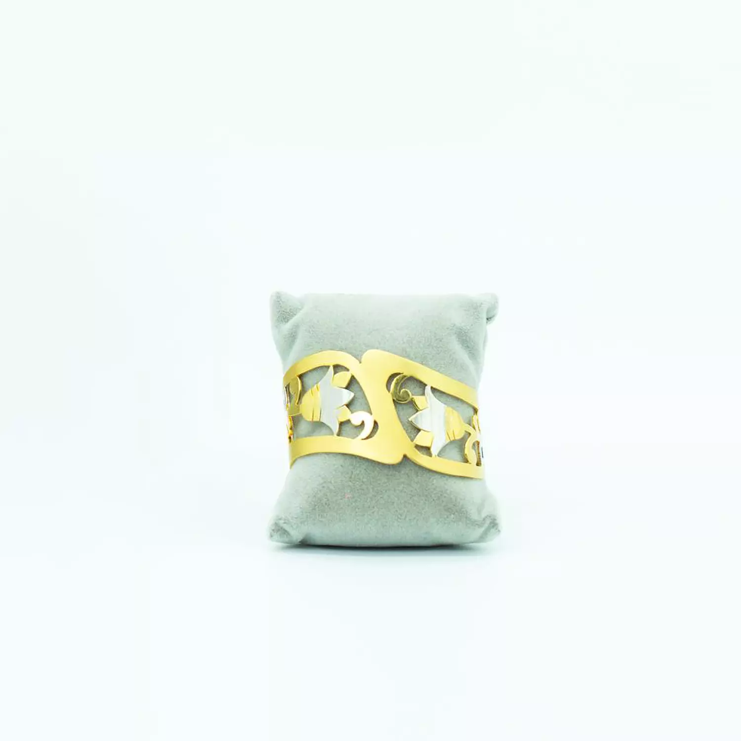 Hand-carved, gold and silver plated, 3D copper bracelet - free size - lotus flower 2