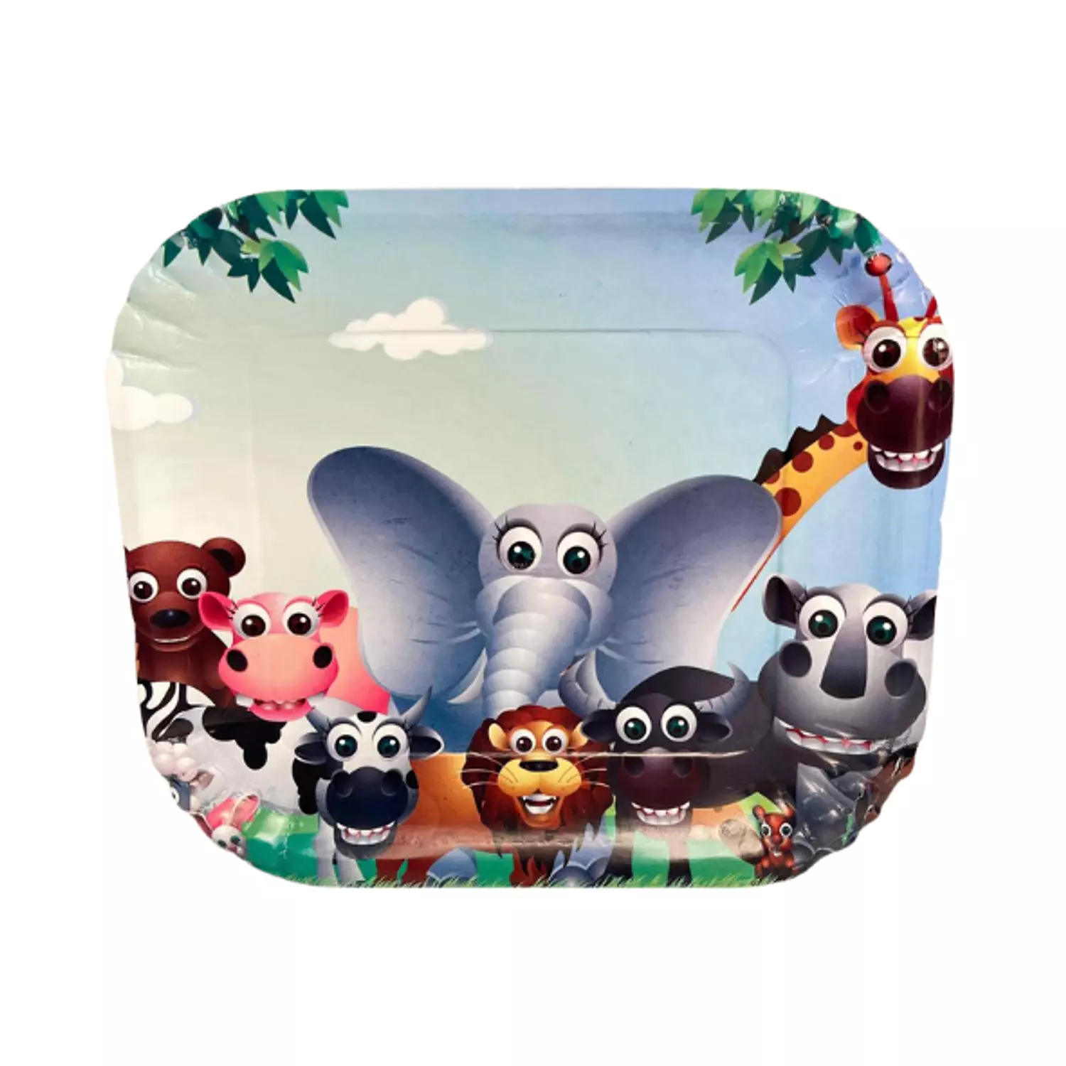 Animals Blue Background Paper Plates image