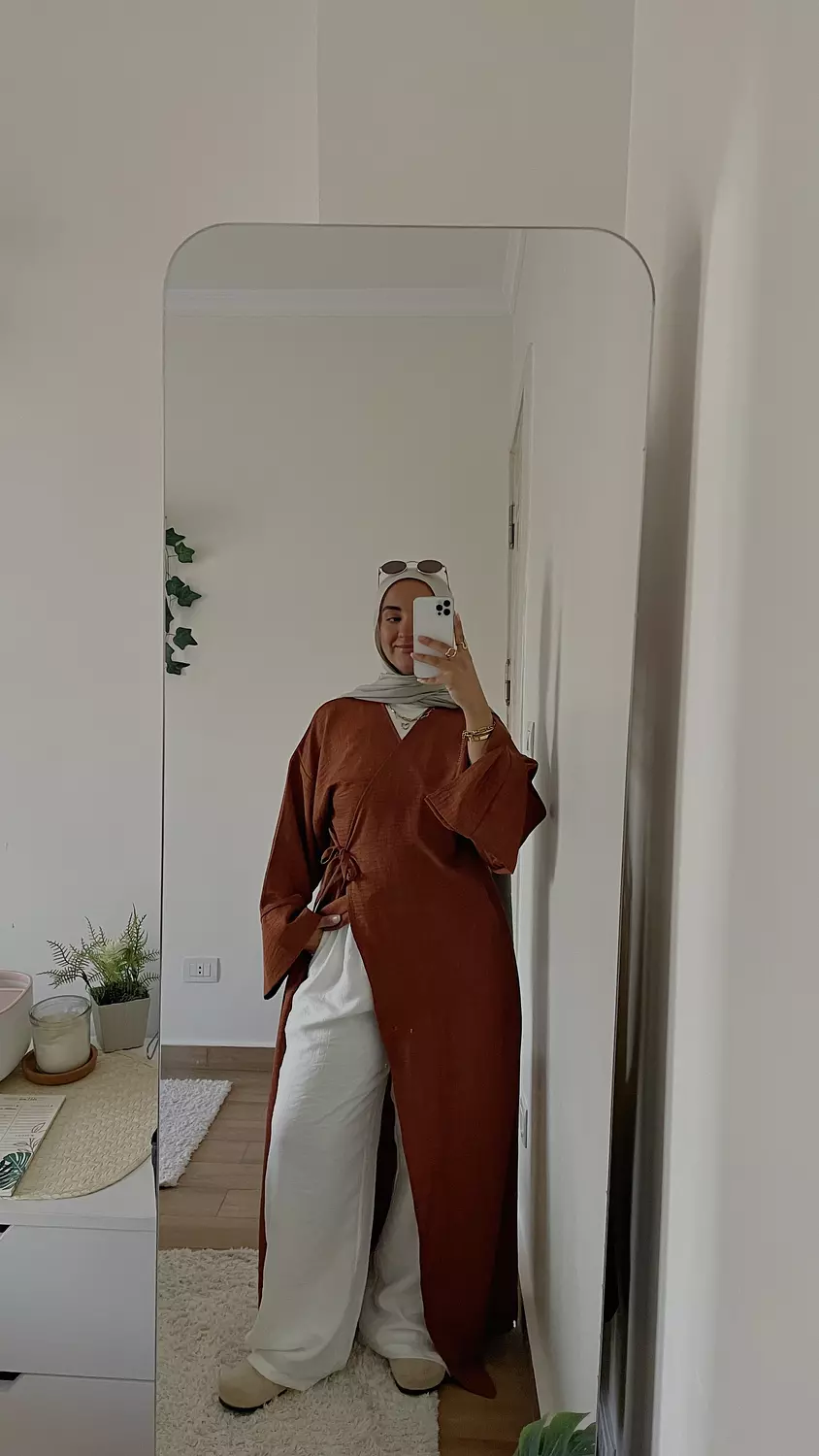 Nature Wrapped Dress- Rustic Brown 5