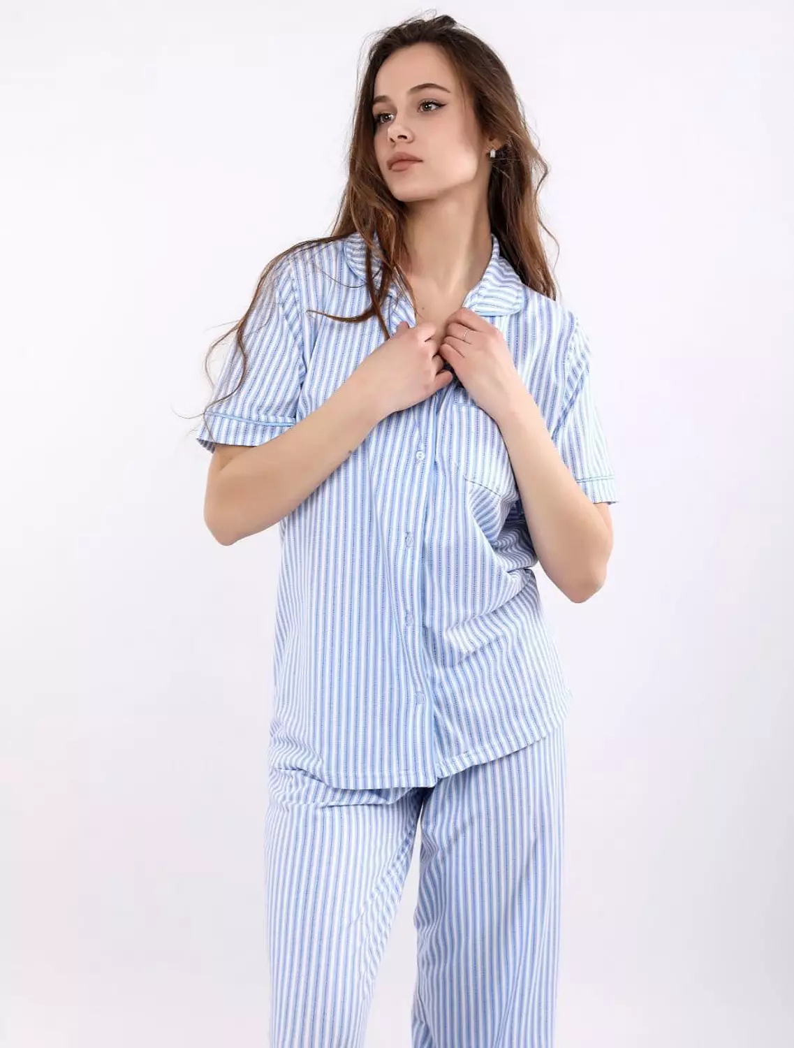 S408 Cotton Candy Buttoned pajama Set image