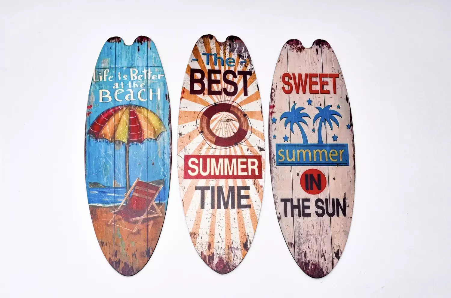 Beach Theme Wooden Surfboard Wall 1
