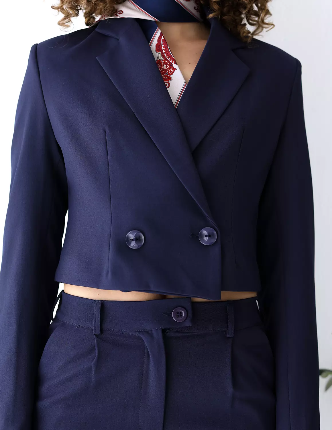 Navy Shadow cropped blazer 4