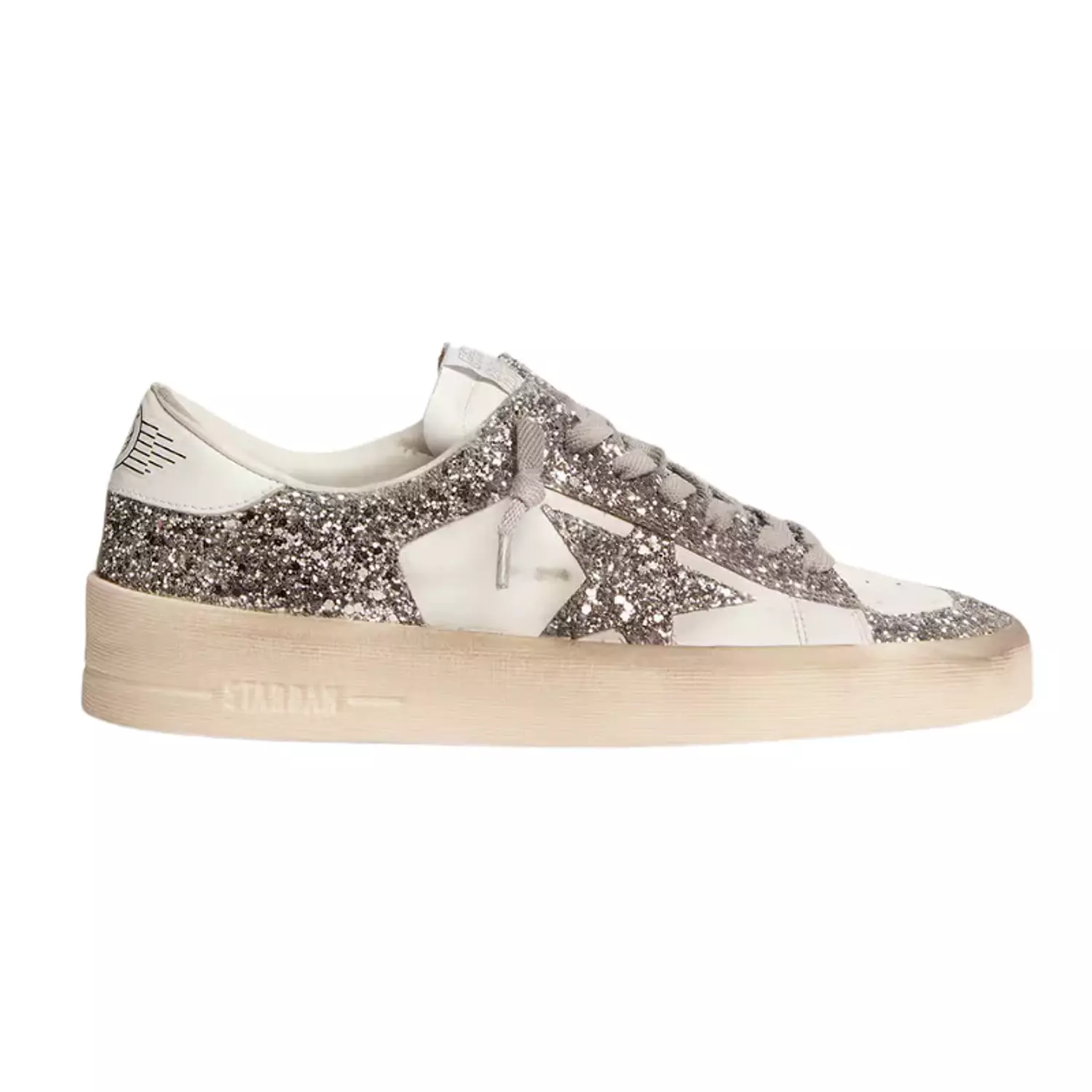 Golden Goose Baskets Stardan Cuir – Blanc Glitter image