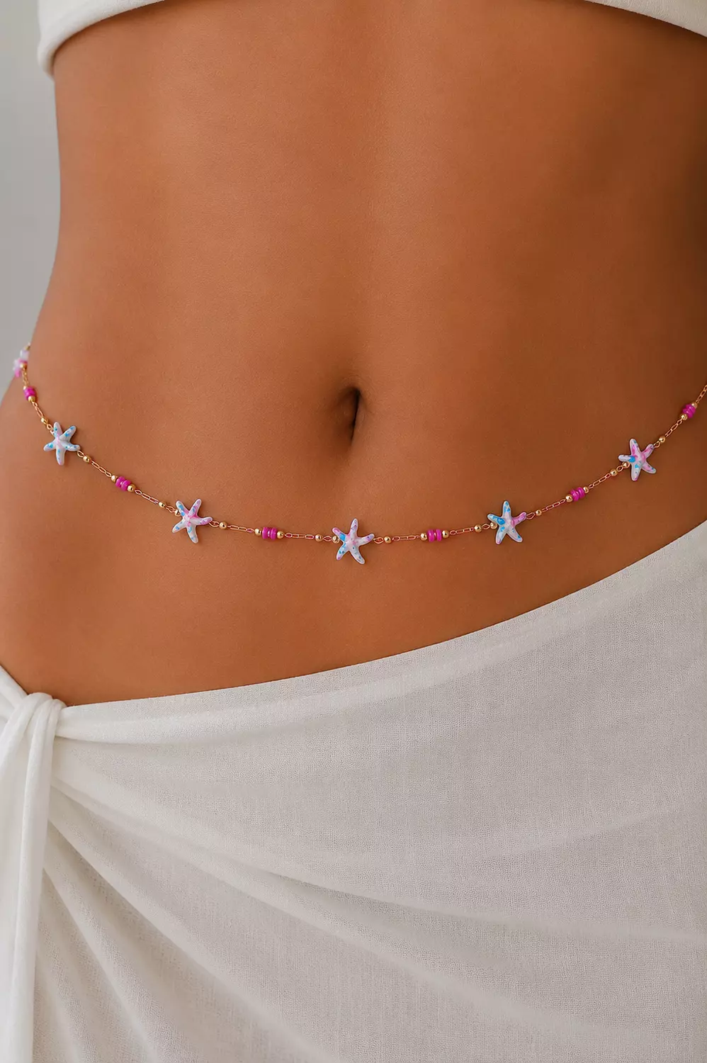 Pink & Blue Starfish Belly Chain image