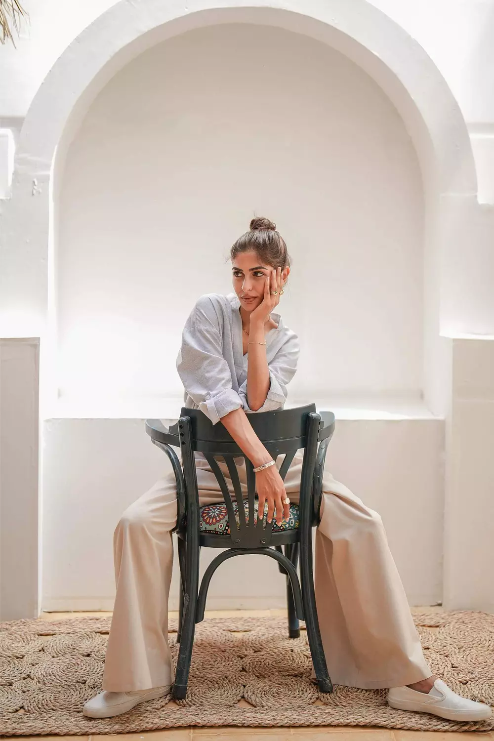 City Flow Wide Leg Pants Beige image