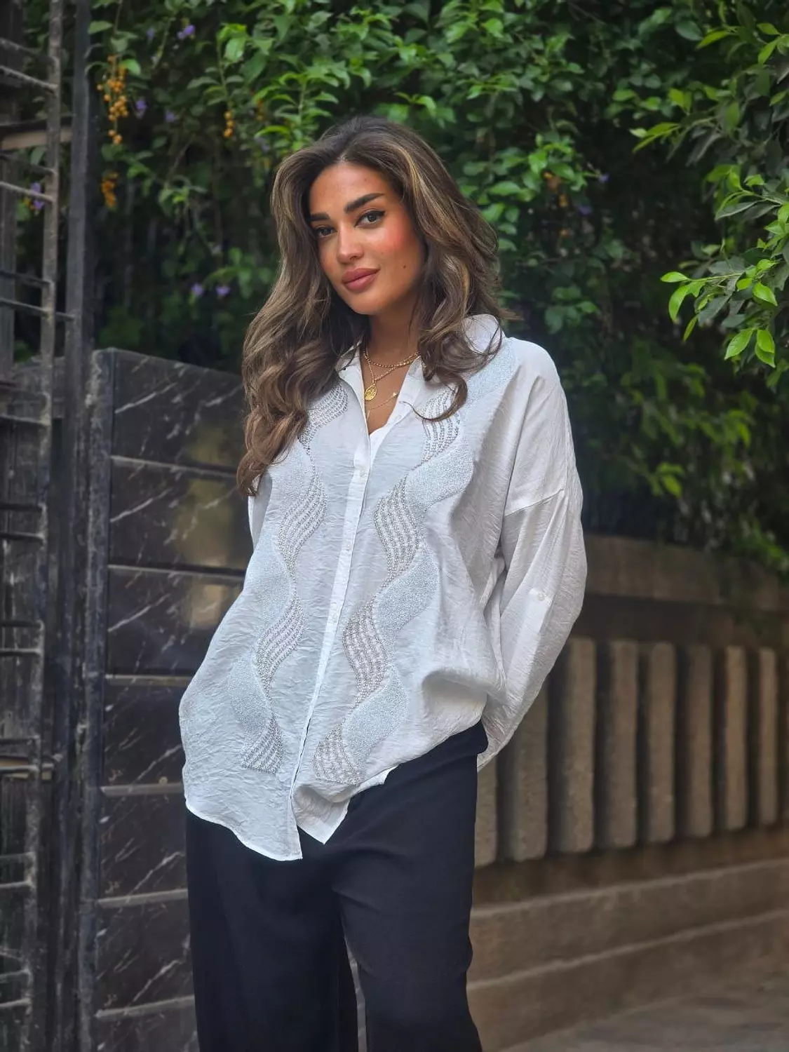 White embroidered linen shirt 3