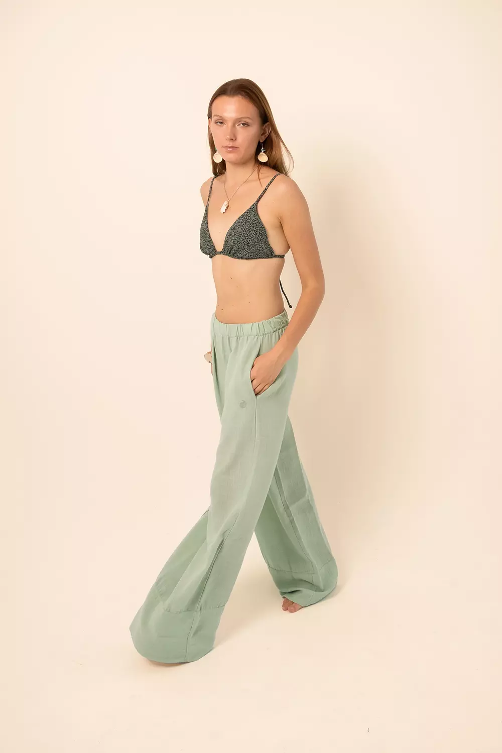 Wide-Leg Pants - Mint hover image
