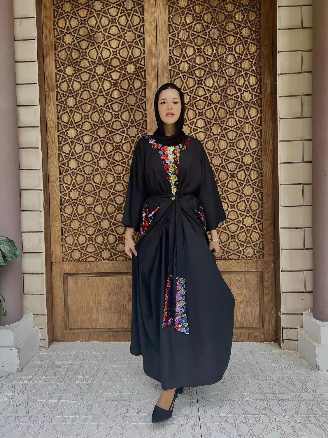 Black/ colored paiete dress 8