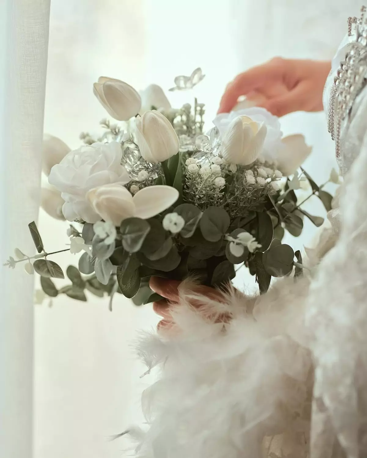  classy white floral bouquet 5