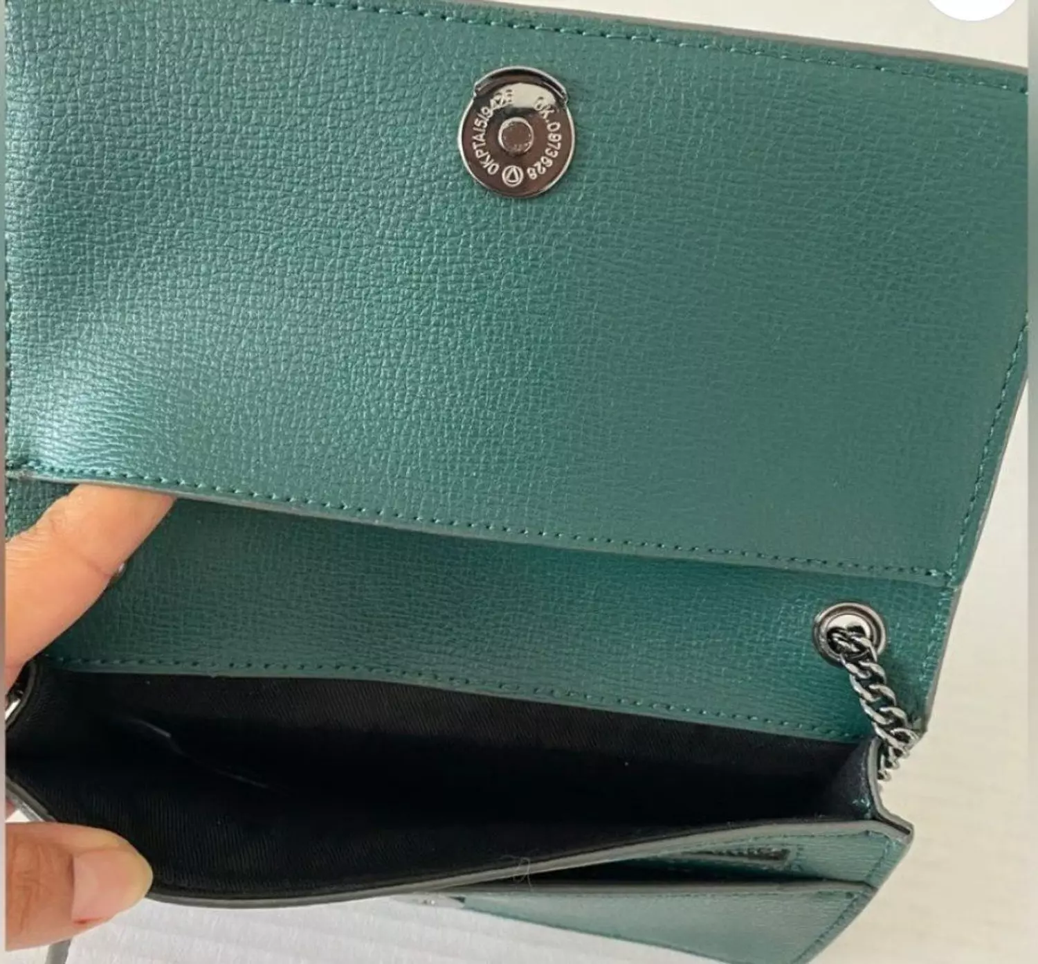 Crossbody pebbled leather bag KARL LAGERFELD emerald green  hover image