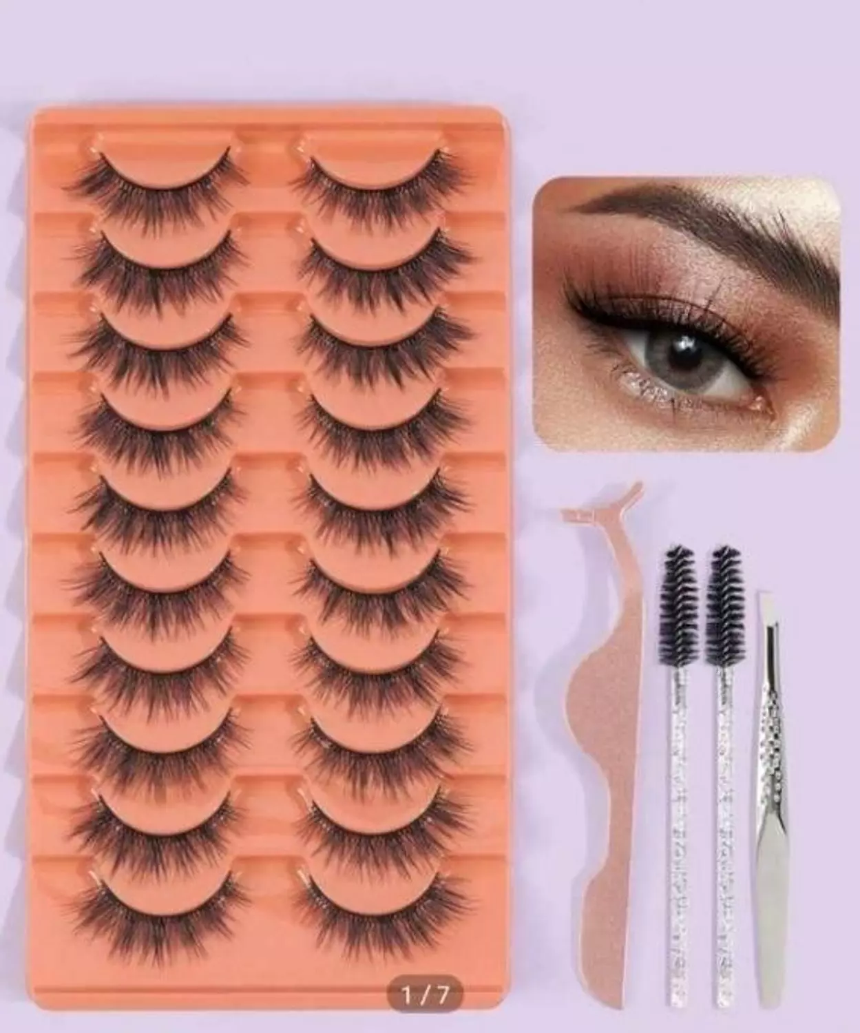 Shein Lashes With Tools  - 10 Pairs  image