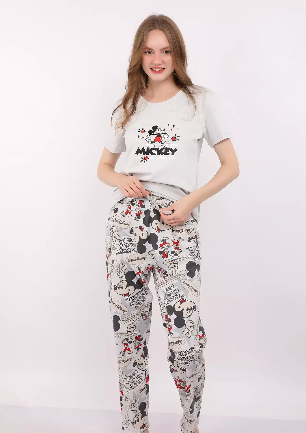 S128 Mickey Comics Full Length Pants Pajama Set image
