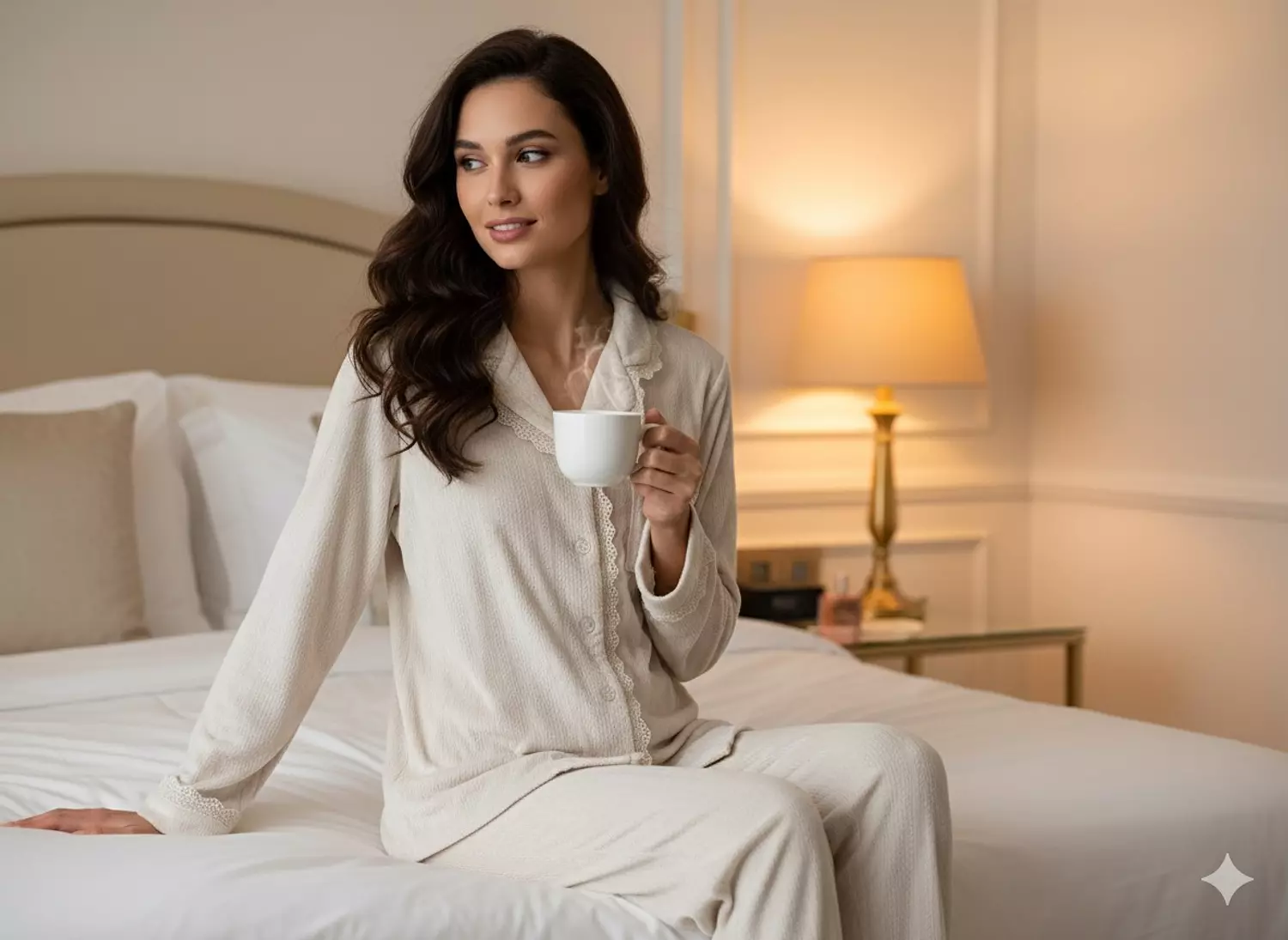 Creamy Pearl Jacquard Pajamas 3