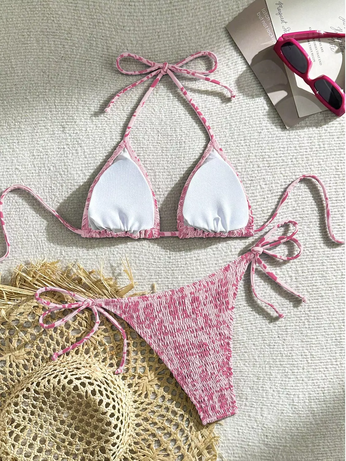 SHEIN Swim Women's Summer Holiday Beach Halter Bikini Set hover image