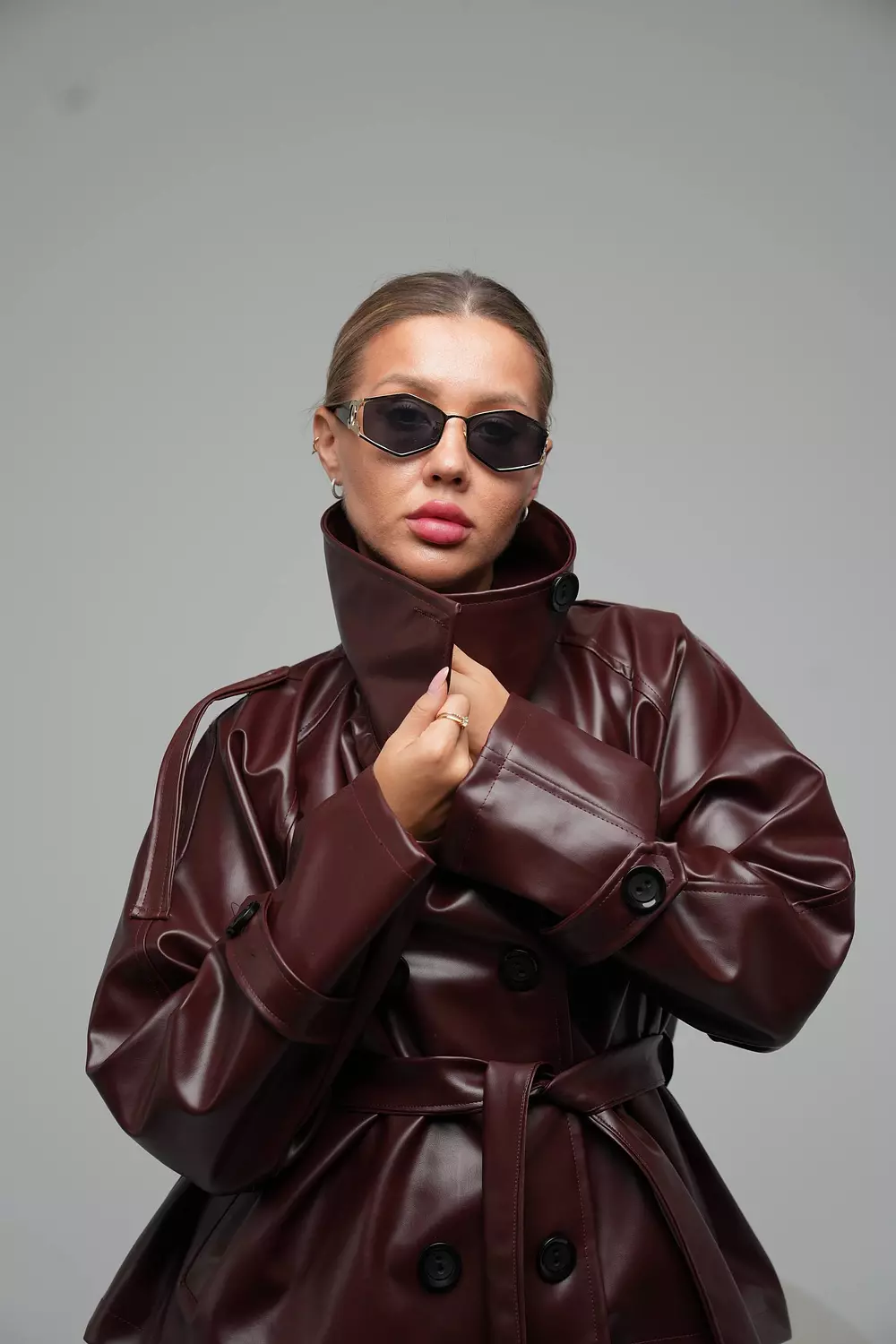  Mango cropped leather jacket with belt 7