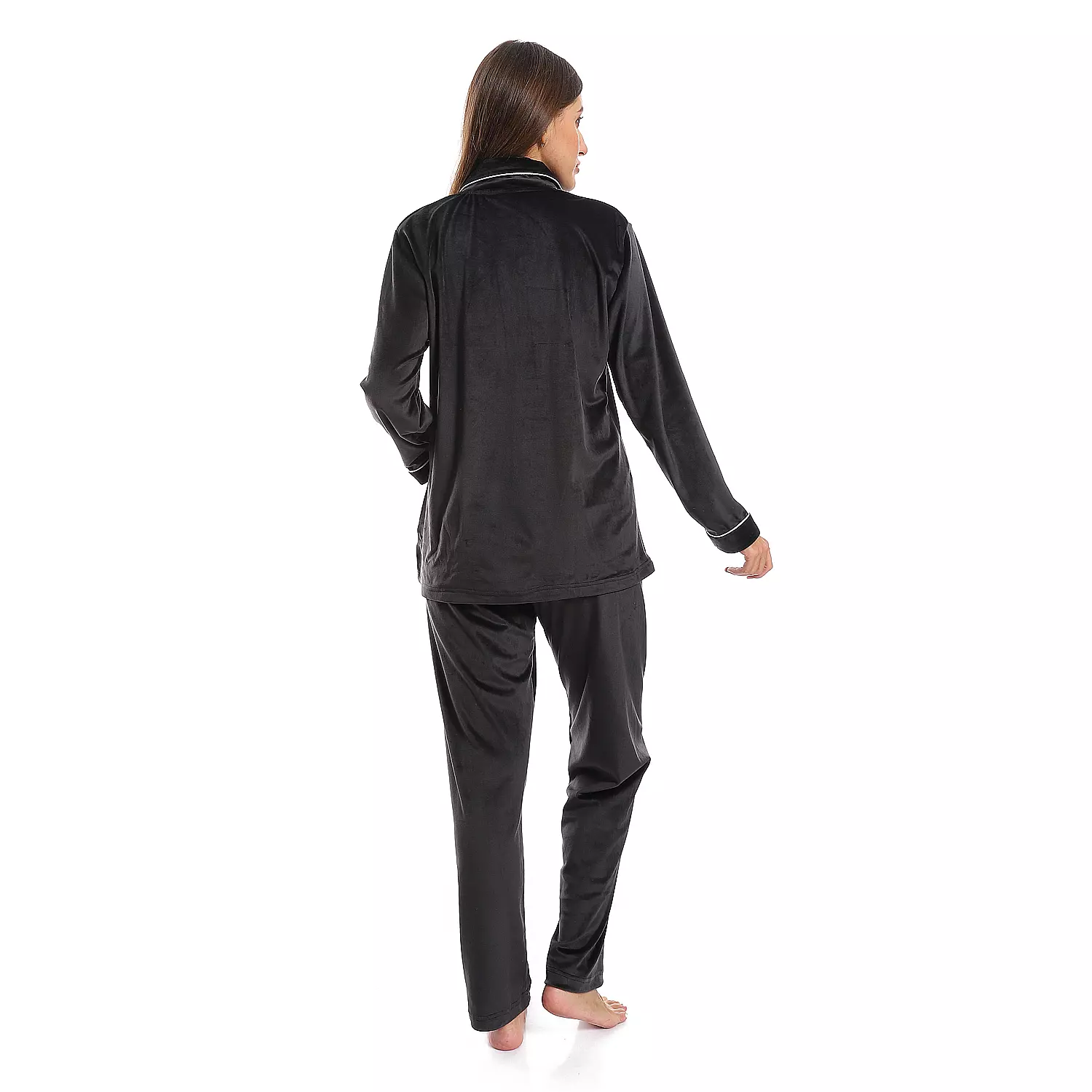 Women Classic Fleece PJ -Black-2505 4