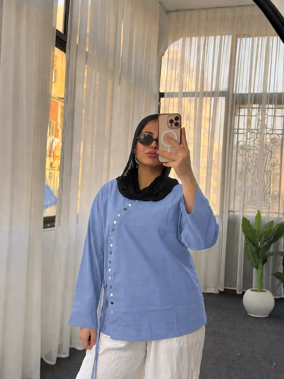 button side blouse 3
