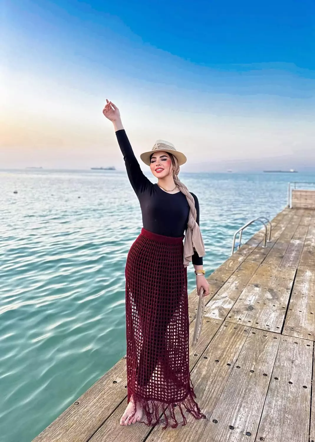 Mesh tricot skirt hover image