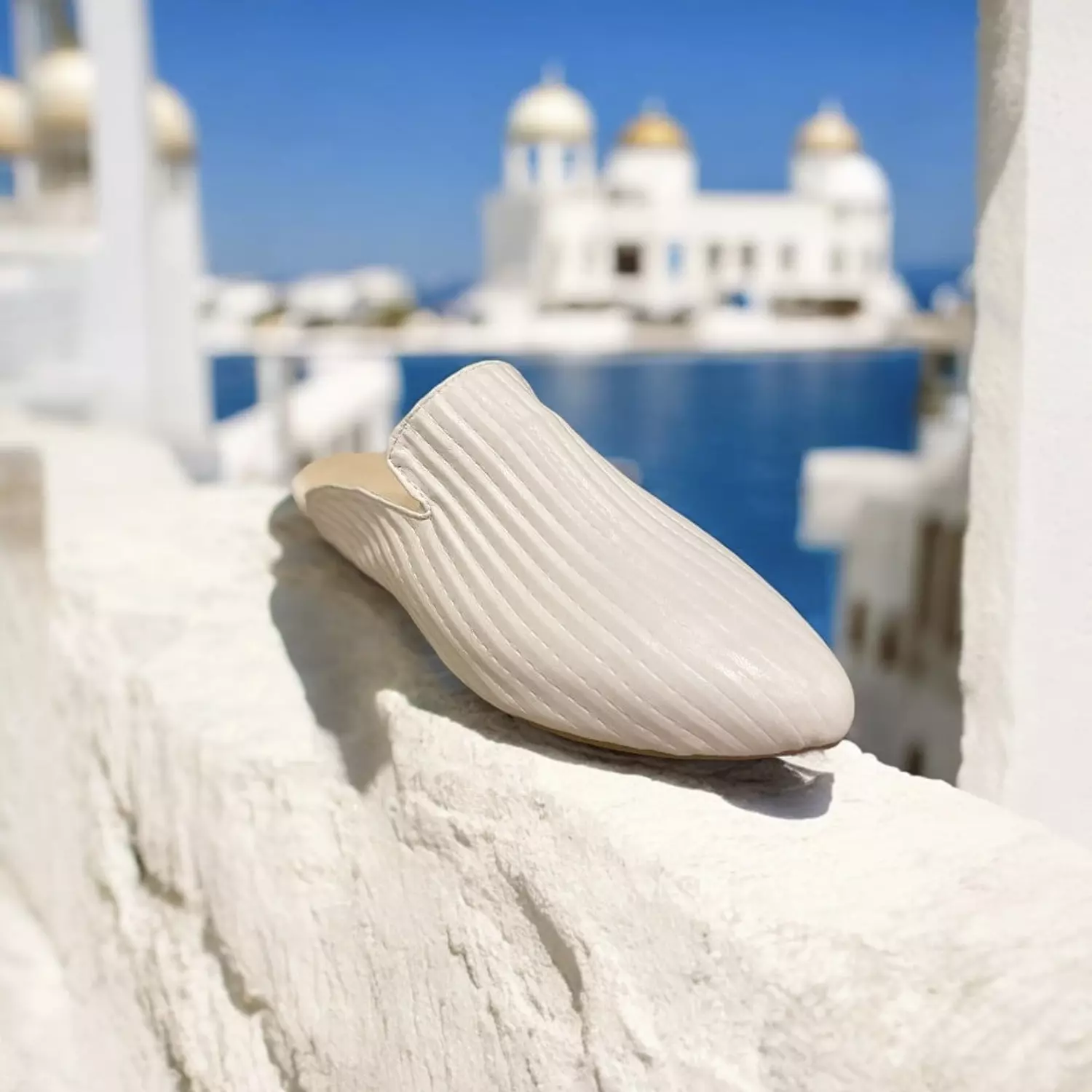 Pleated White Loafers image