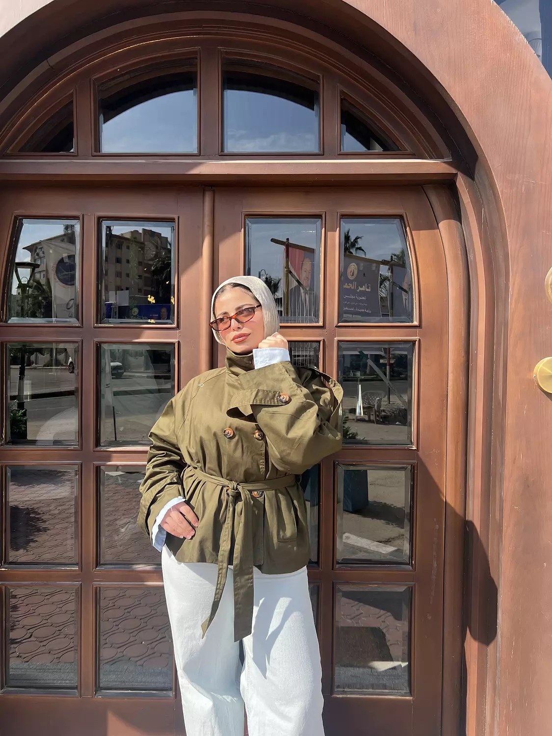 high neck cropped trench  16