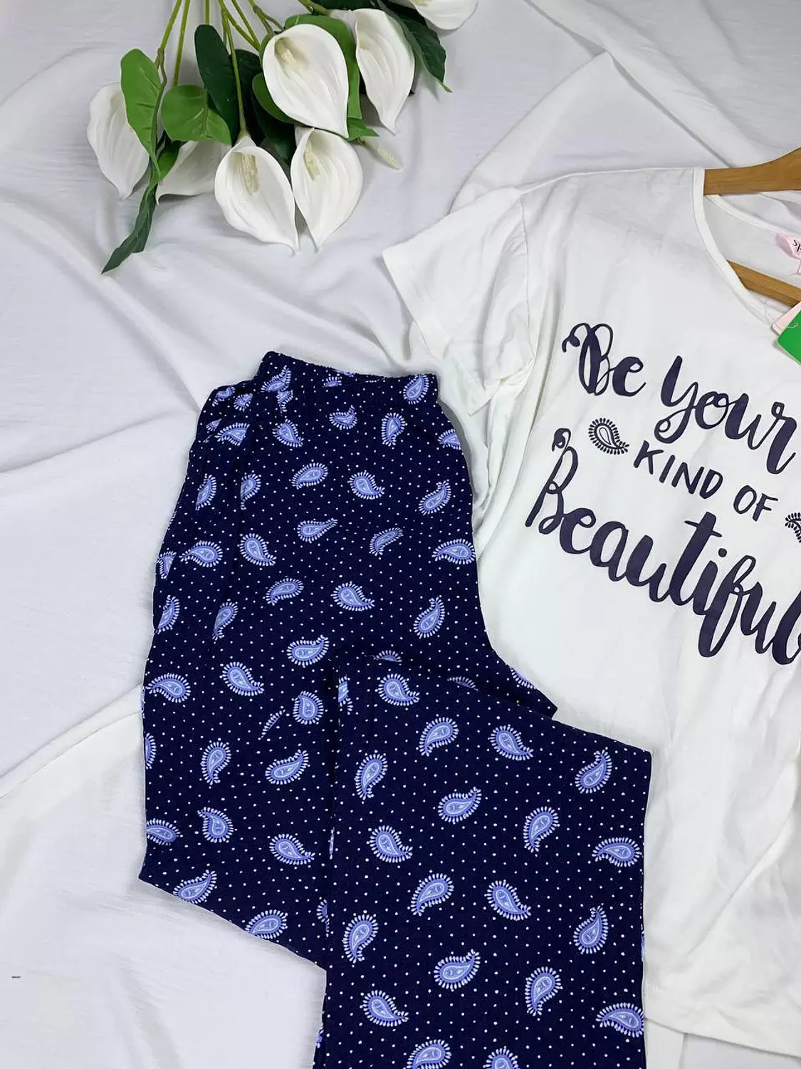Pure cotton wide leg pijama set from Splash 2