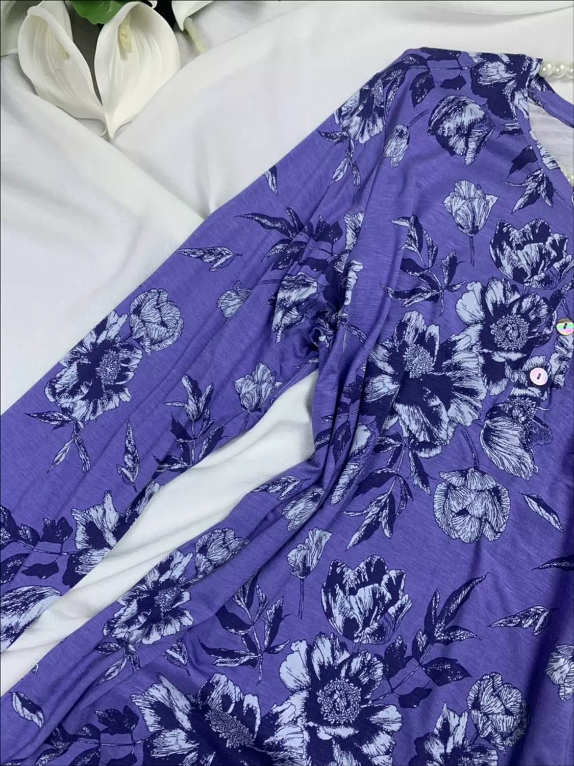 Floral cotton jersey sleeping shirt from Anabelle 3