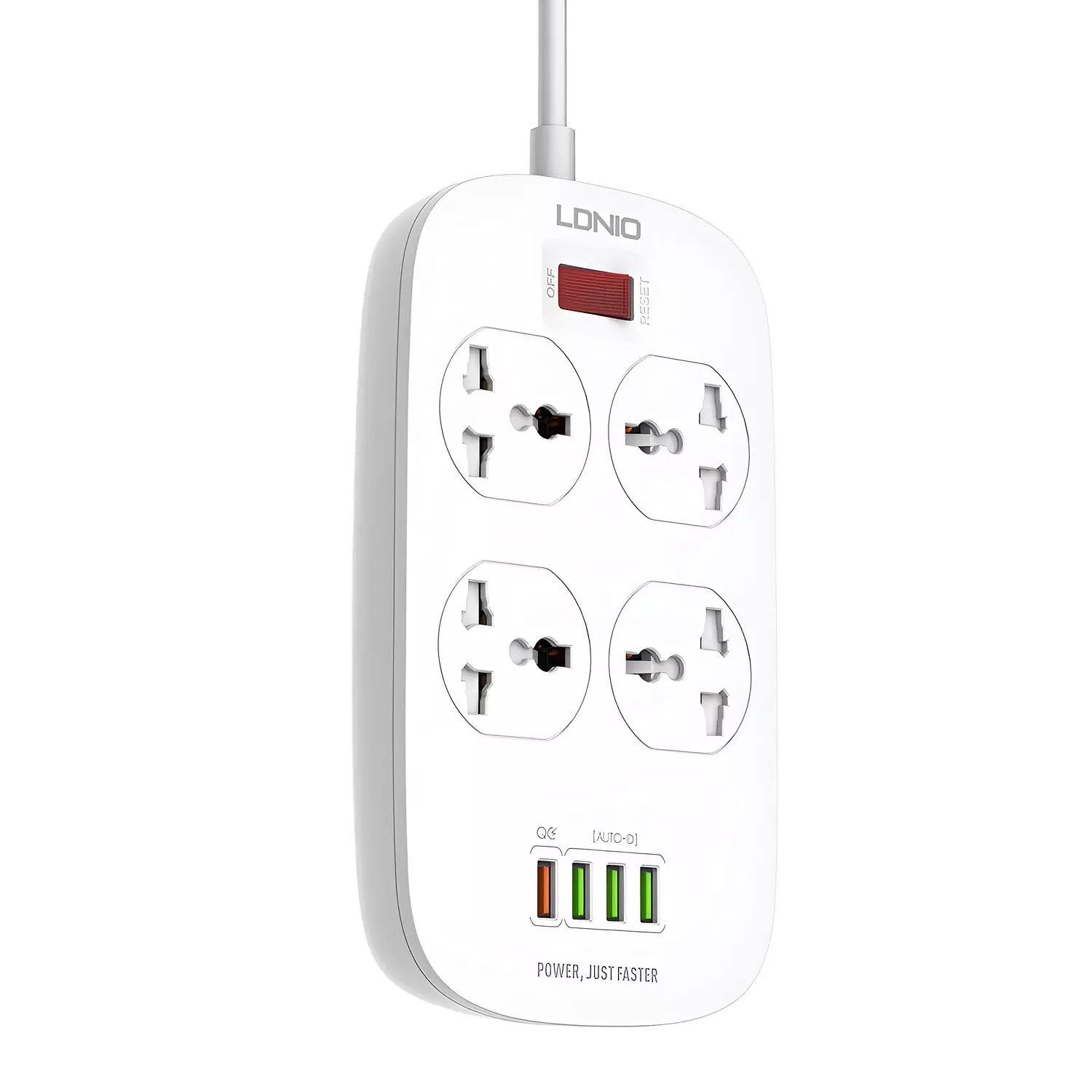 LDNIO SC4407 4-Socket Universal Power Strip with 4 USB Ports, 2500W, and Comprehensive Protection hover image