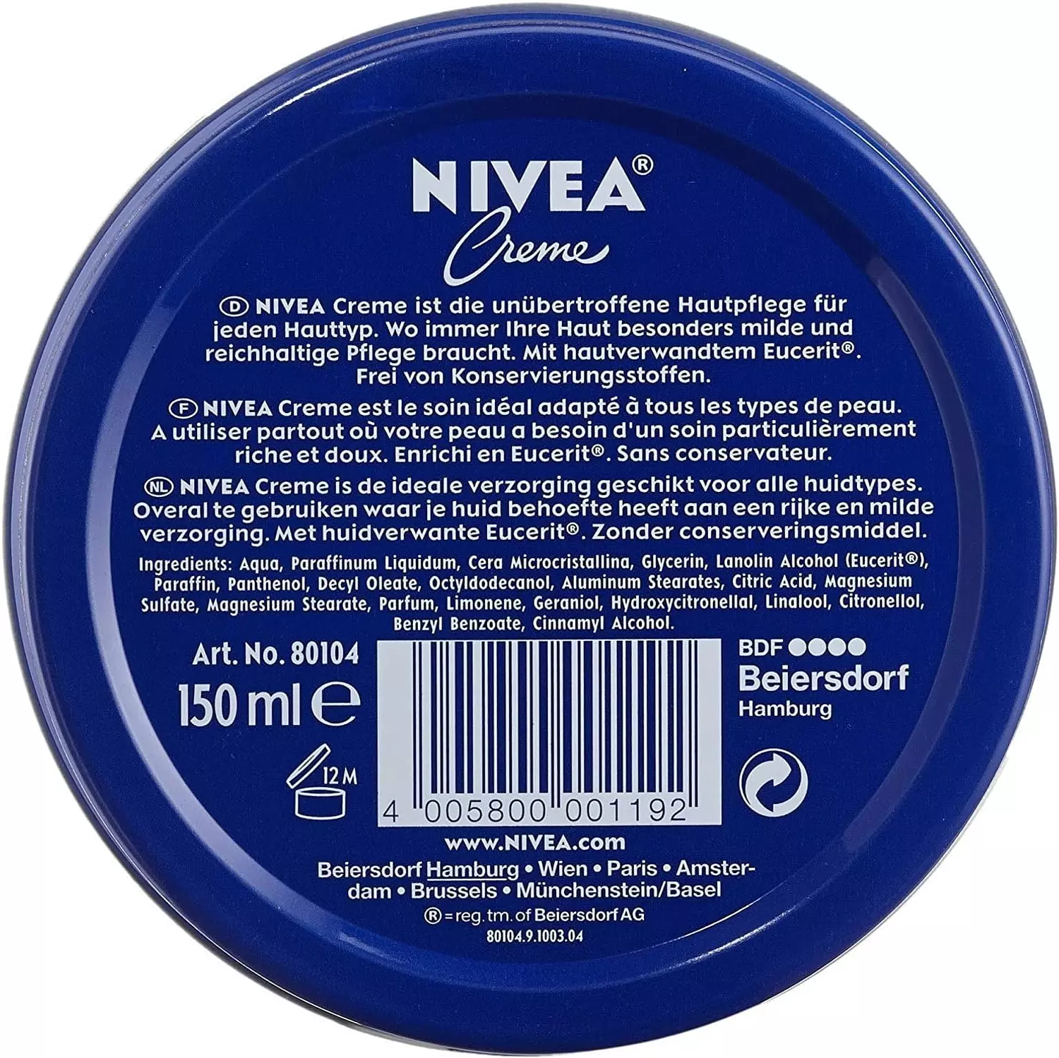 NIVEA CREAM BLUE 150 ML 1