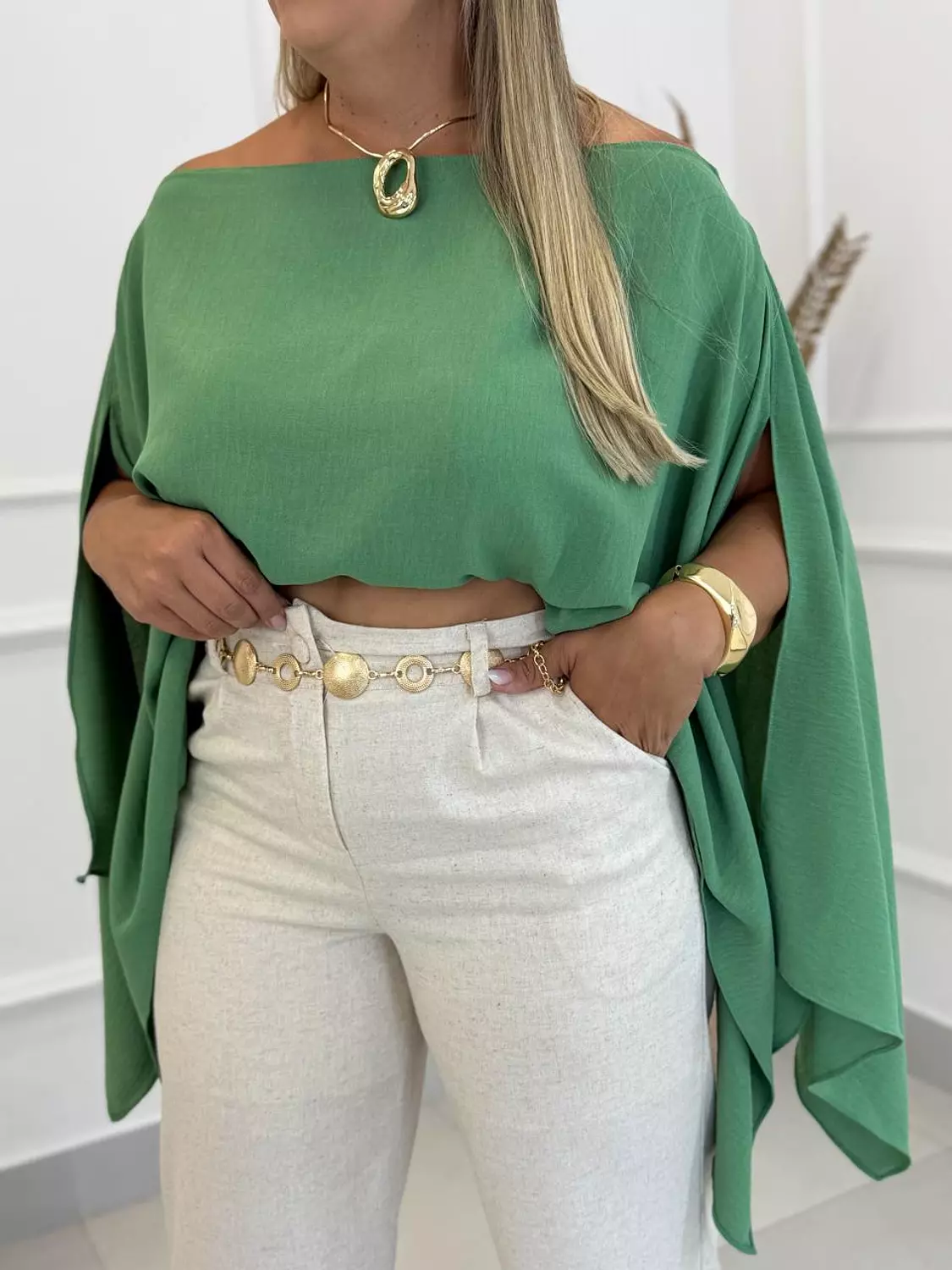 Boho Breeze Crinkled Linen Crop Top 7