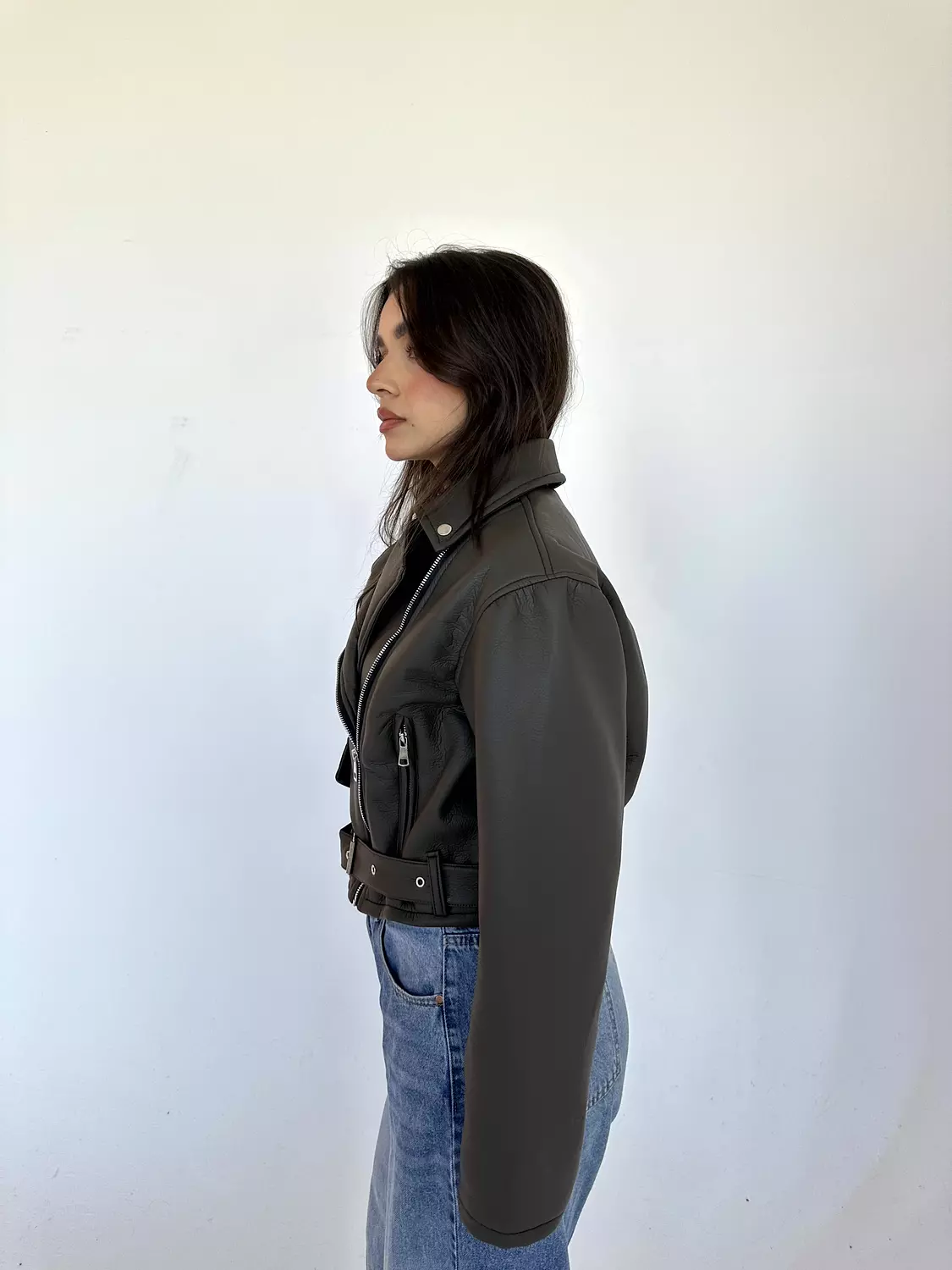 Loose Zipper Leather Jacket 2