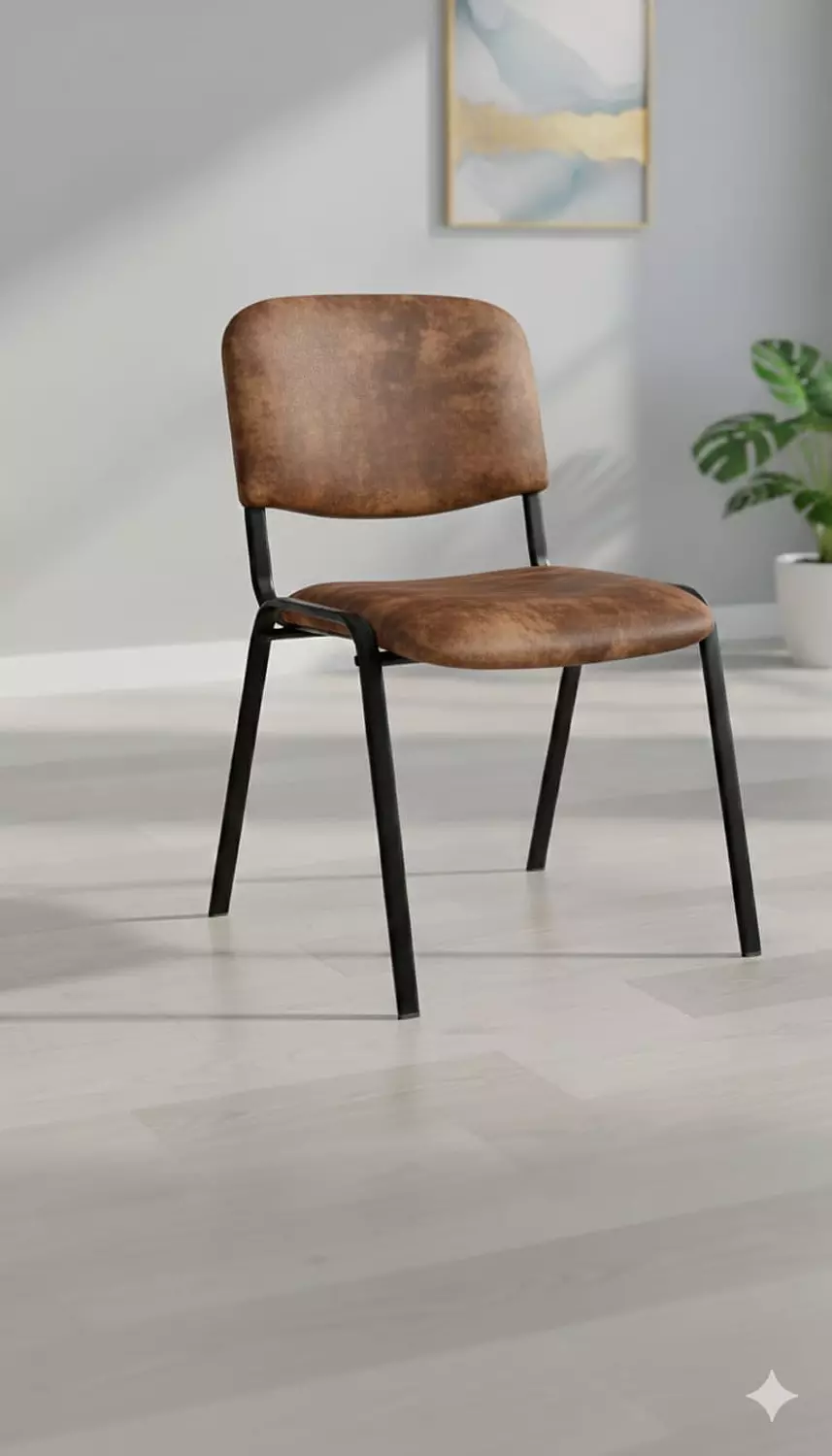 كرسي ايطالي جلد بني 21 بدون يد image