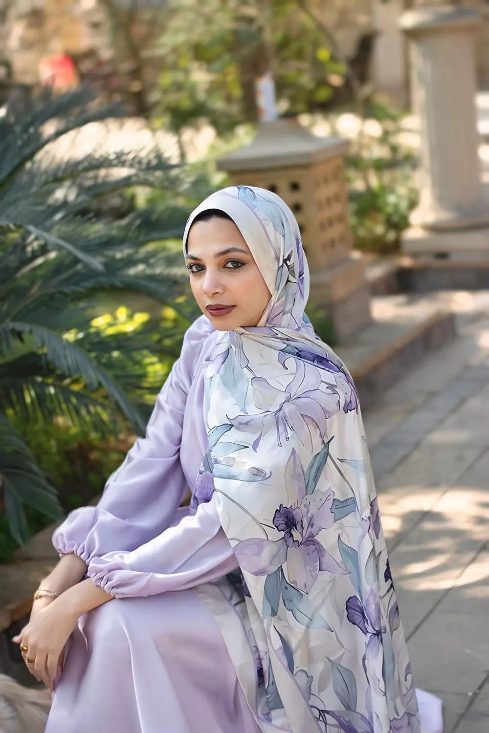 Lavender lace in satin  image