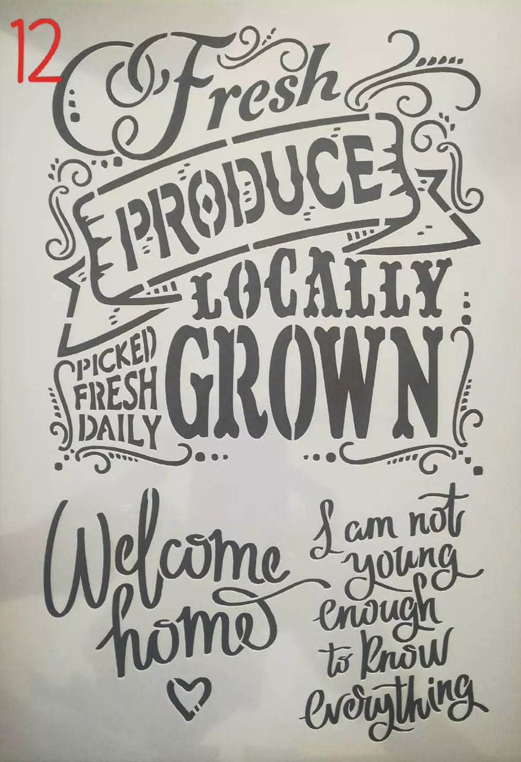 استنسل مفرغ (اشكال مختلفة) Stencils(Different forms) A4 19